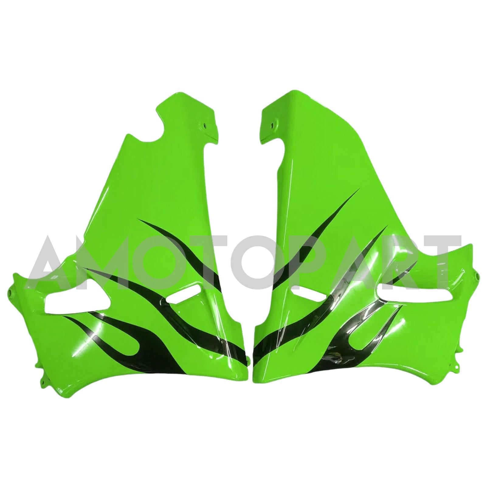 Amotopart ZZR400 1993-2007 ZZR600 1998-2003 Kawasaki Grün&Black Flame Style4 Verkleidungskit