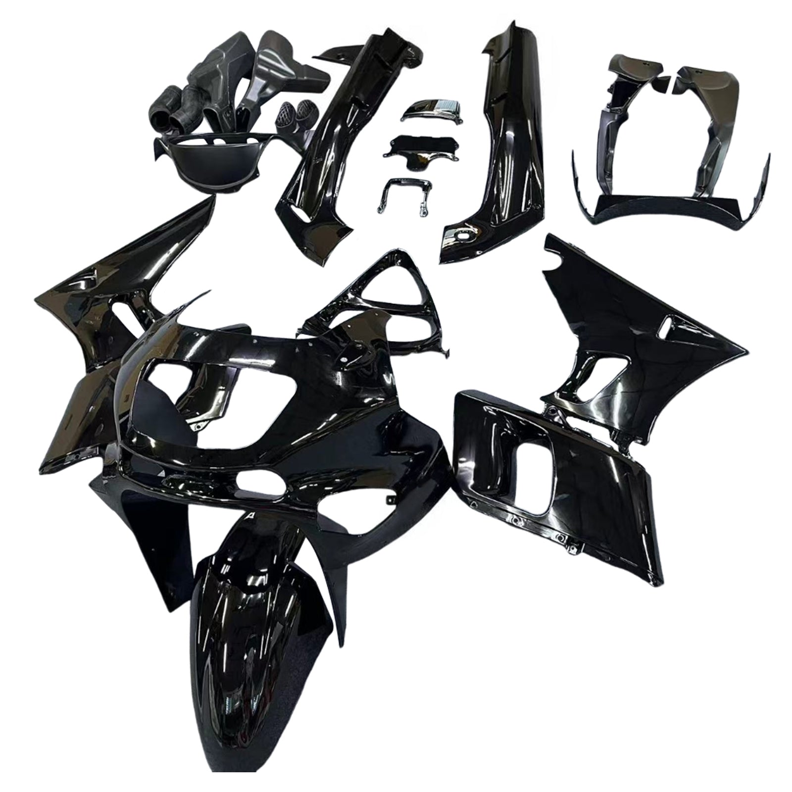 Amotopart ZZR400 1993-2007 ZZR600 1998-2003 Kawasaki Gloss Black Fairing Kit