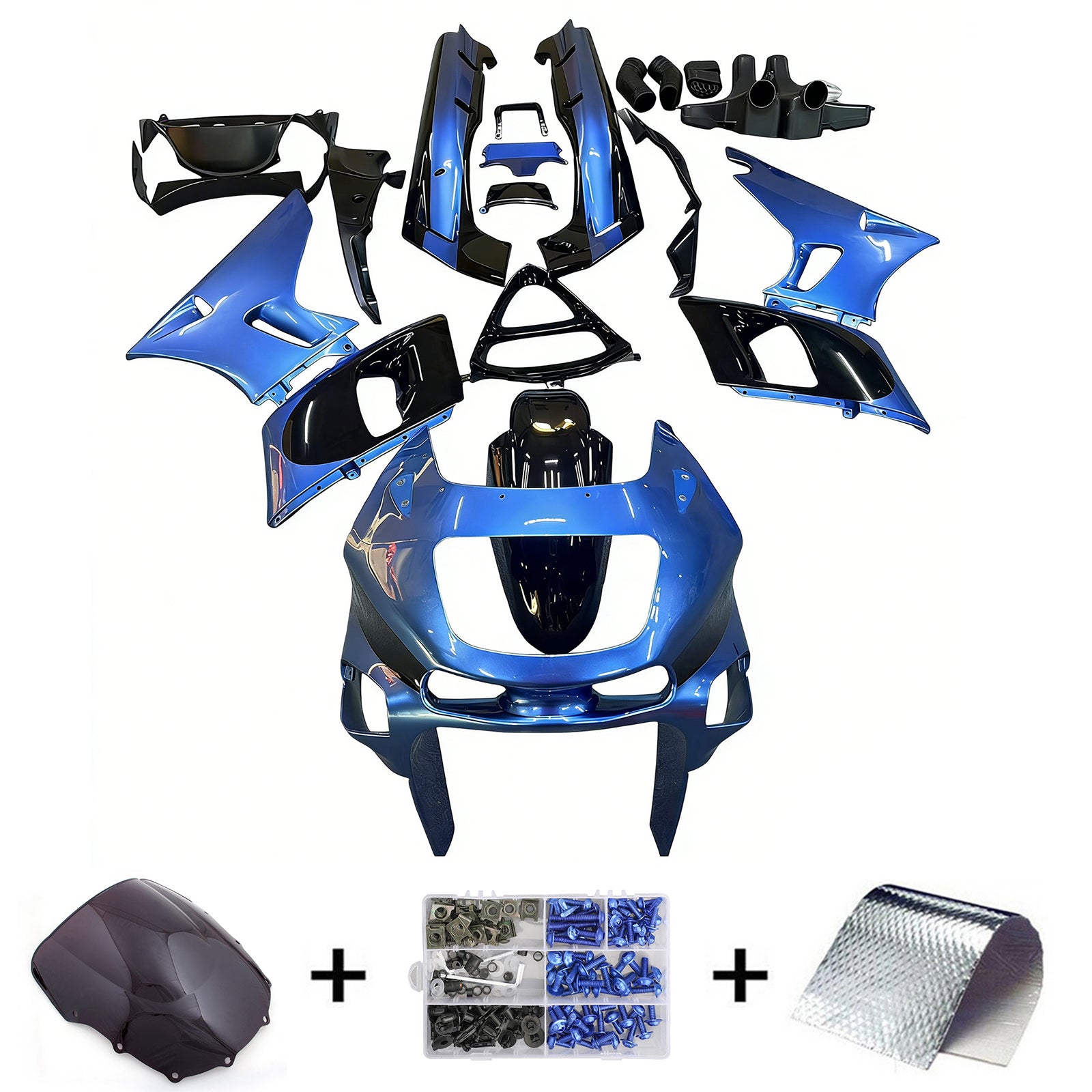 Amotopart ZZR400 1993-2007 ZZR600 1998-2003 Kawasaki Blue Fairing Kit