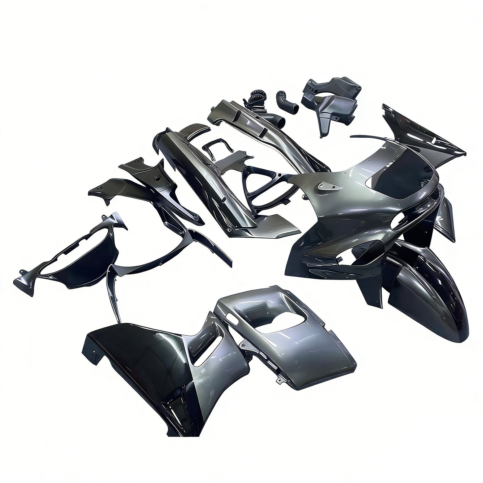 Amotopart ZZR400 1993-2007 ZZR600 1998-2003 Kawasaki Gloss Gray Fairing Kit
