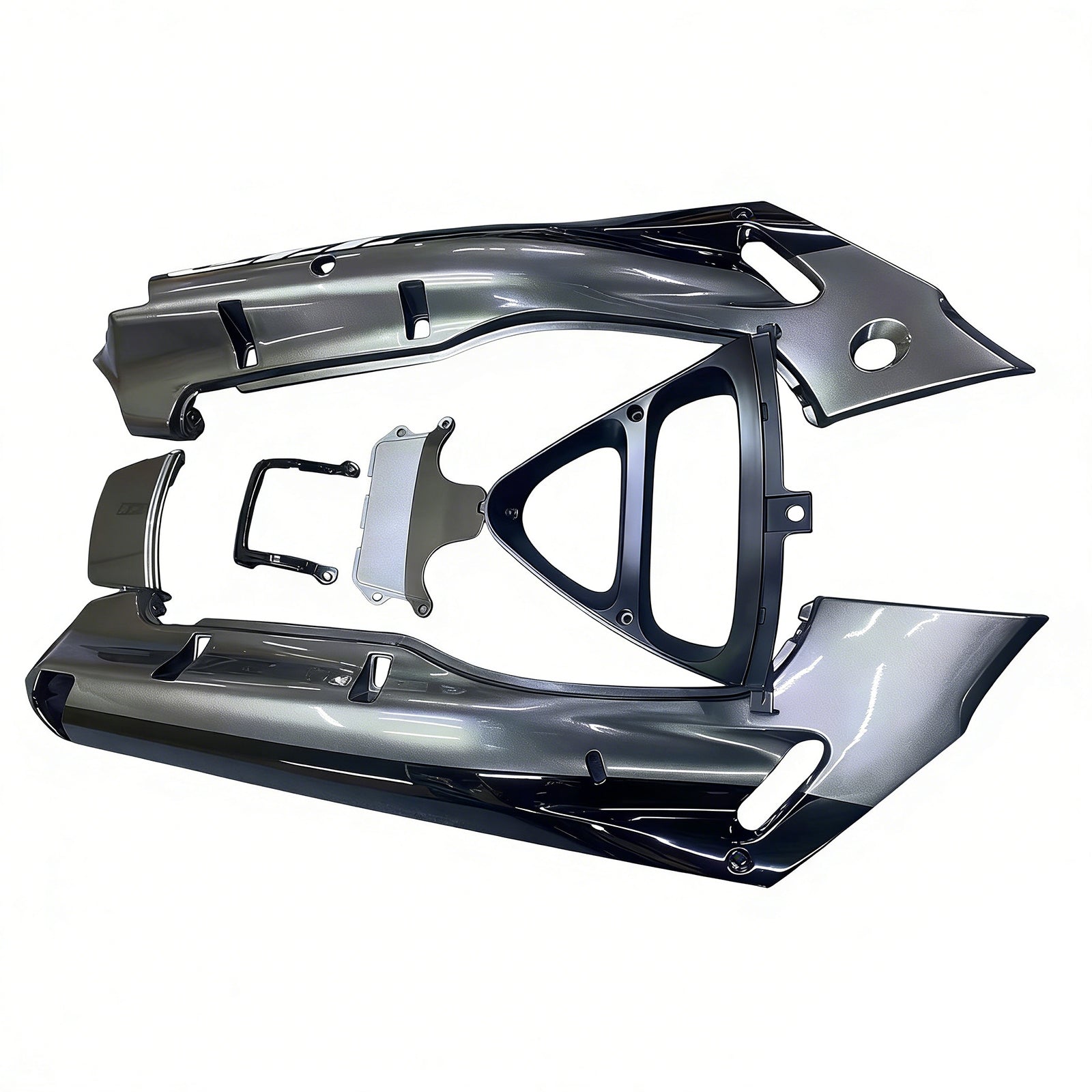 Amotopart ZZR400 1993-2007 ZZR600 1998-2003 Kawasaki Gloss Gray Fairing Kit
