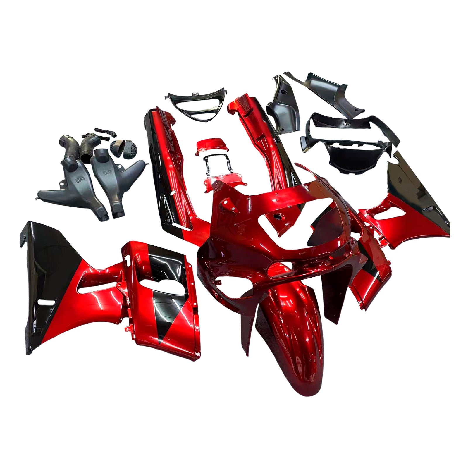 Amotopart ZZR400 1993-2007 ZZR600 1998-2003 Kawasaki Red & Black Fairing Kit