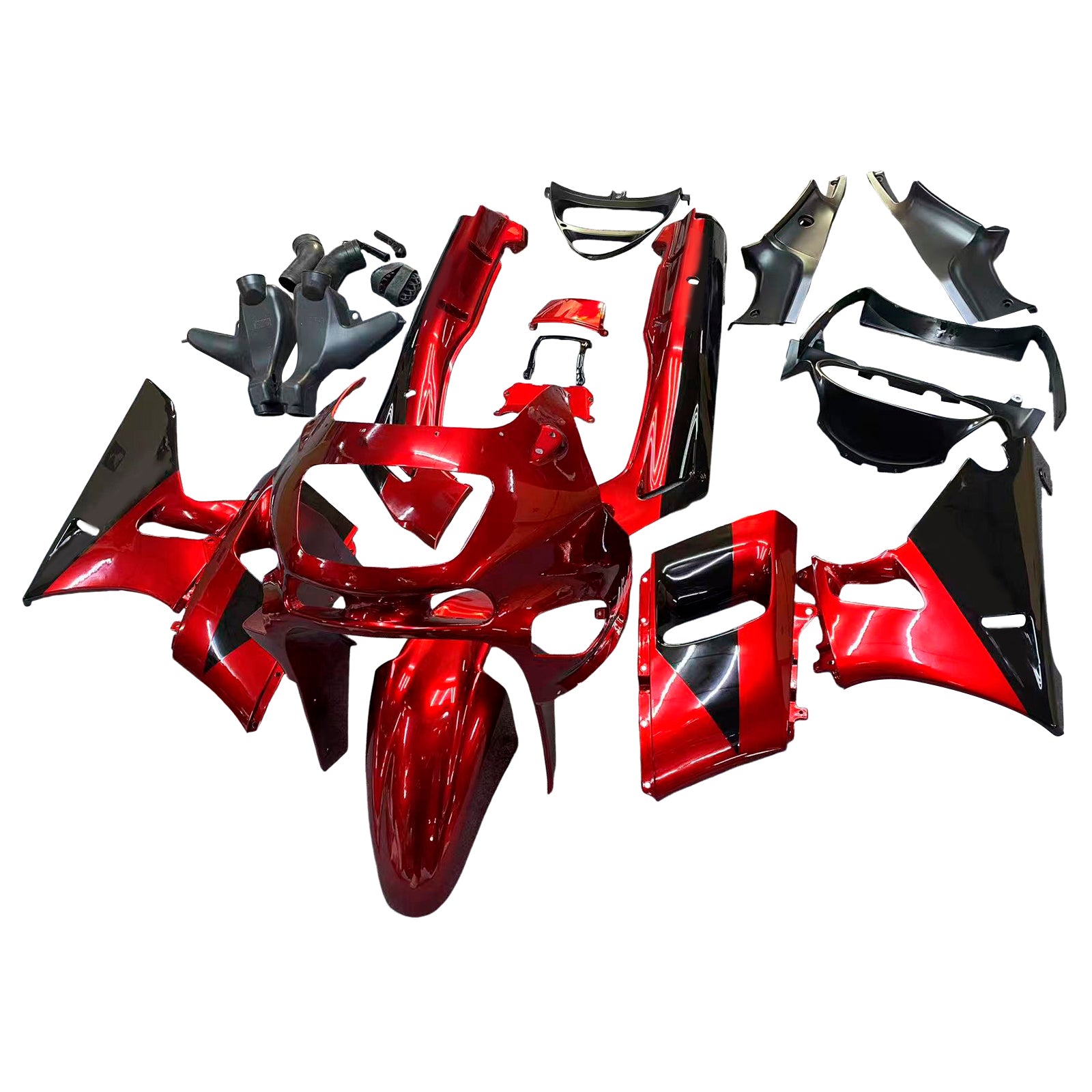 Amotopart ZZR400 1993-2007 ZZR600 1998-2003 Kawasaki Red & Black Fairing Kit