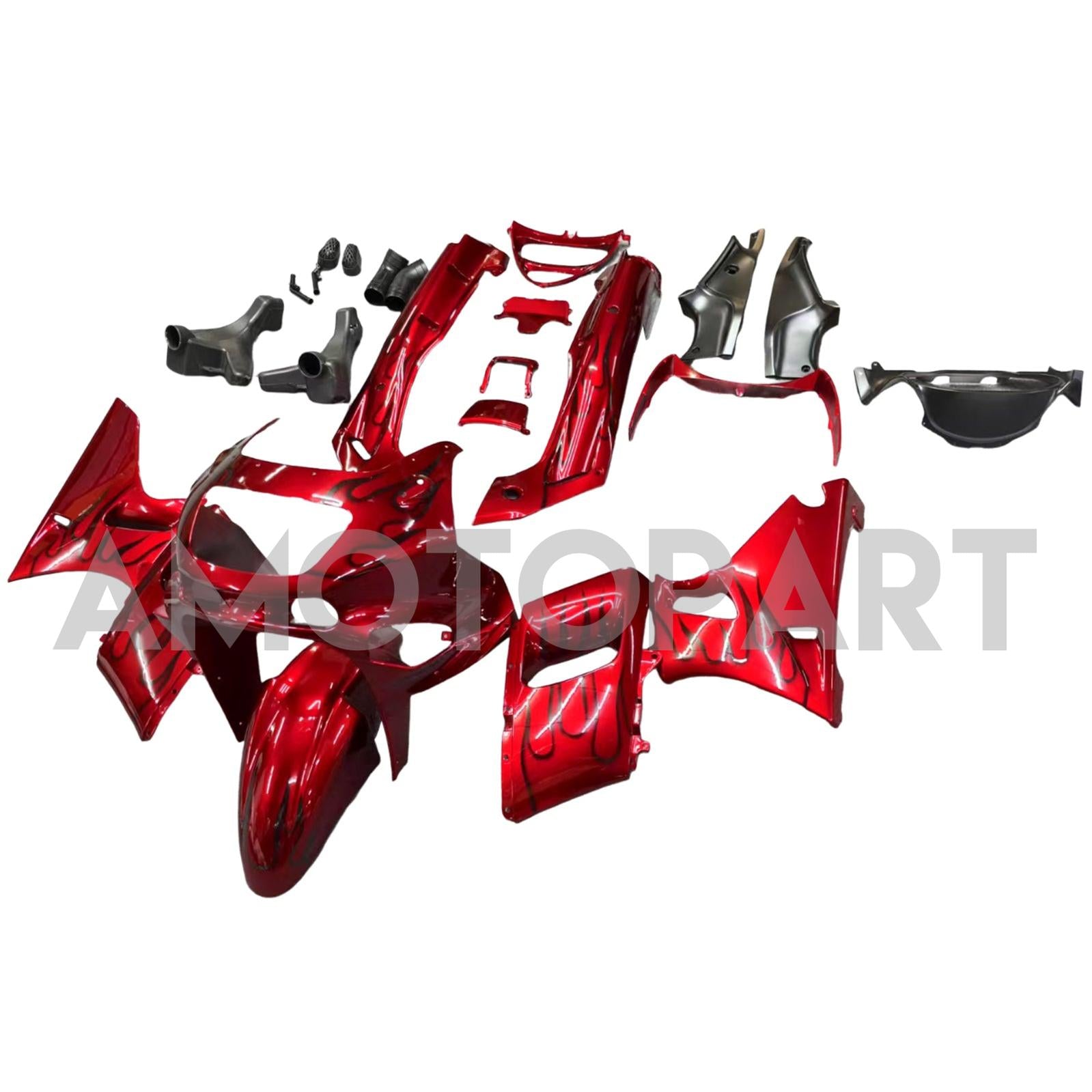 Amotopart Kawasaki 93-07 ZZR400 & 98-03 ZZR600 Red Fairing Kit