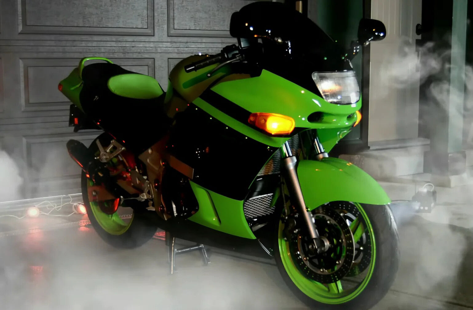 Amotopart Kawasaki ZZR400 1993-2007/ZZR600 1993-2003 Green Fairing Kit