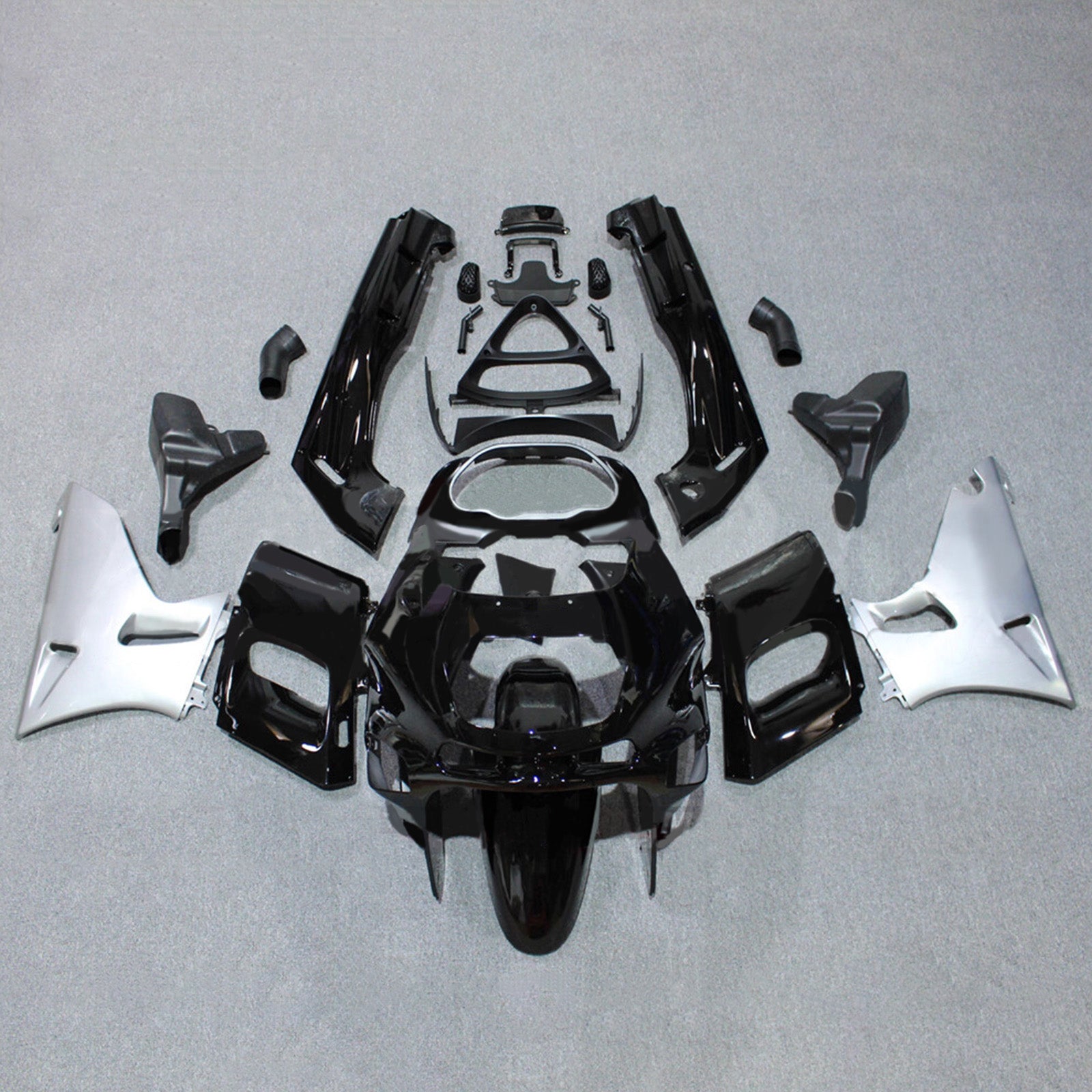 Amotopart Kawasaki 1993-2007 ZZR400 1998-2003 ZZR600 Black Silver Fairing Kit