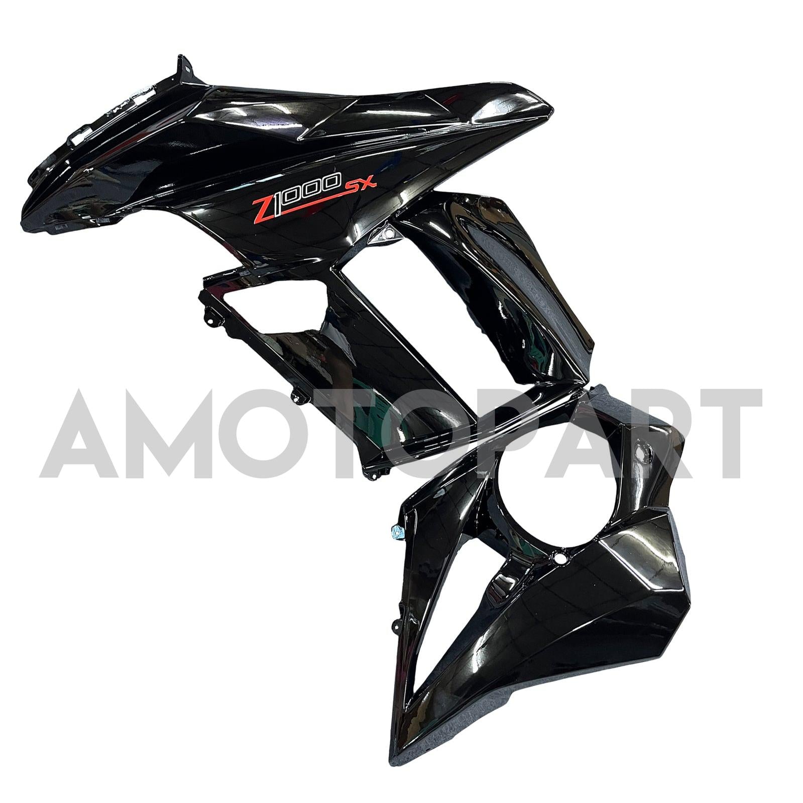 Amotopart 2010-2015 Z1000SX Kawasaki Gloss Black Fairing Kit