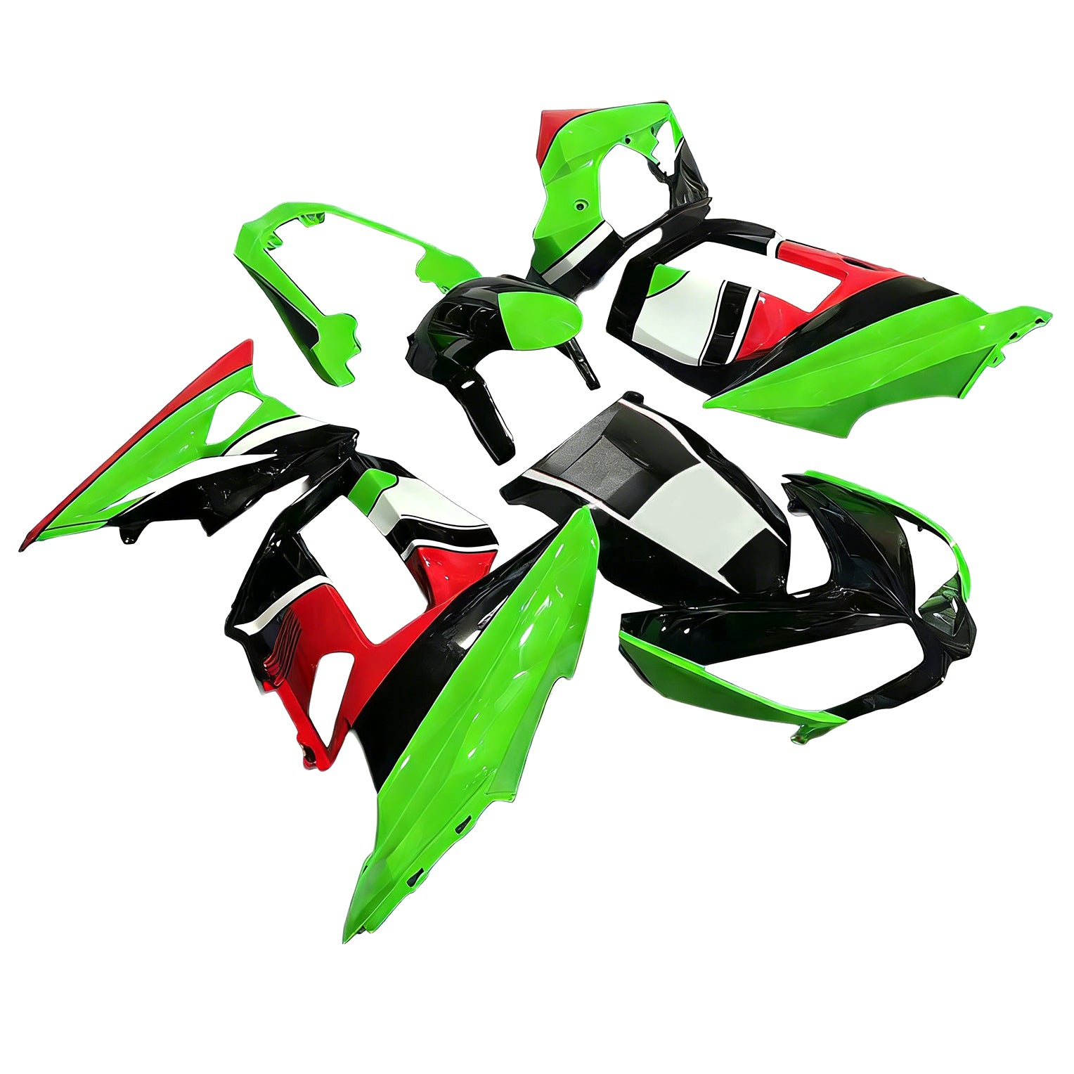 Amotopart 2010-2015 Z1000SX Kawasaki Orange & Green Fairing Kit