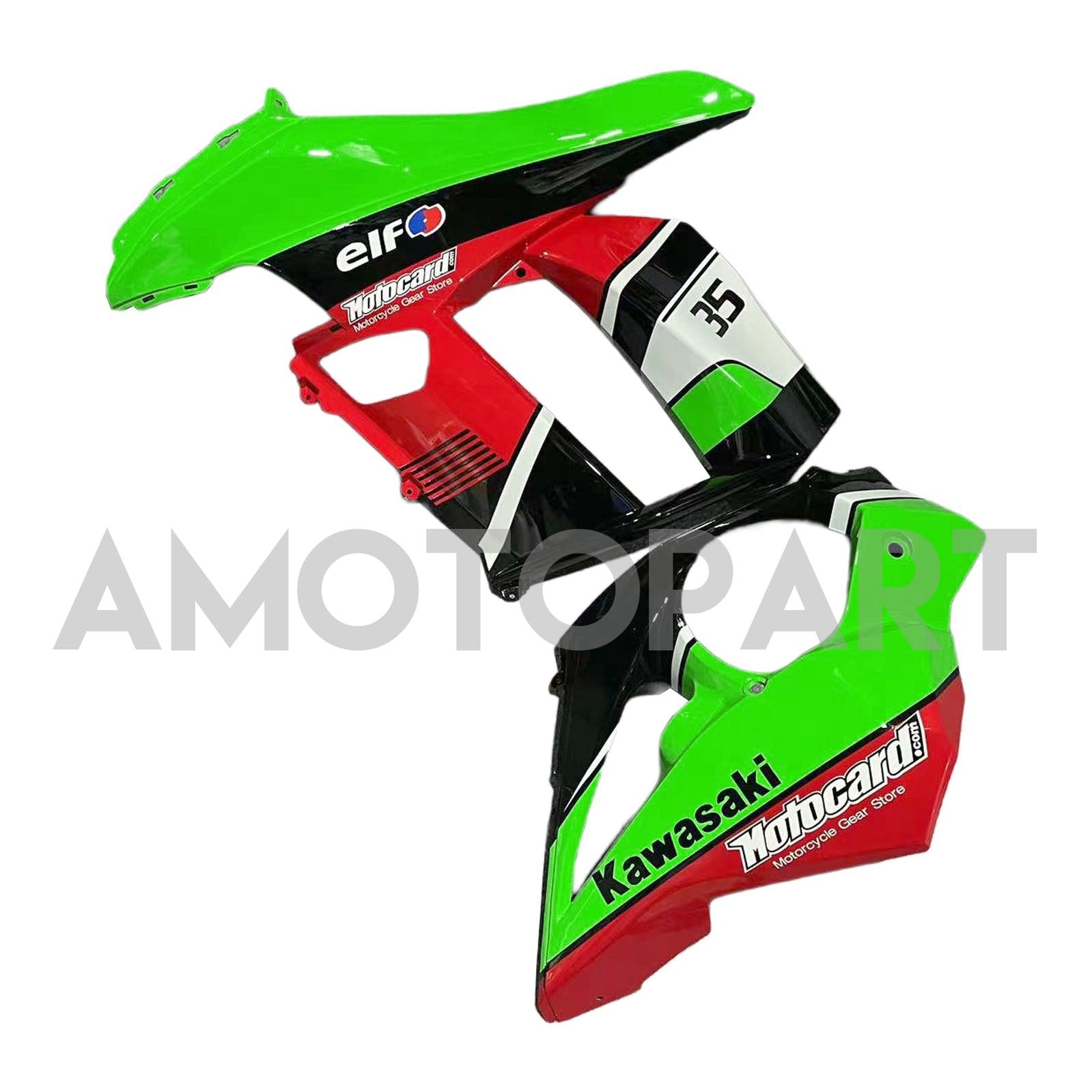 Amotopart 2010-2015 Z1000SX Kawasaki Orange&Green Fairing Kit