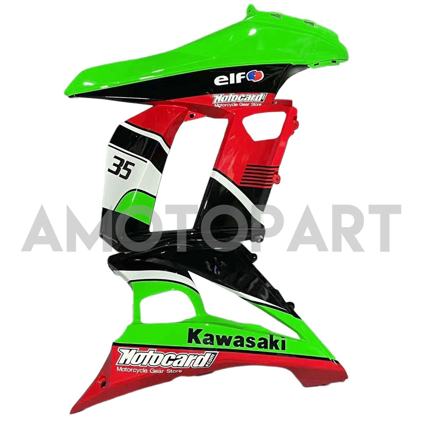 Amotopart 2010-2015 Z1000SX Kawasaki Orange&Green Fairing Kit