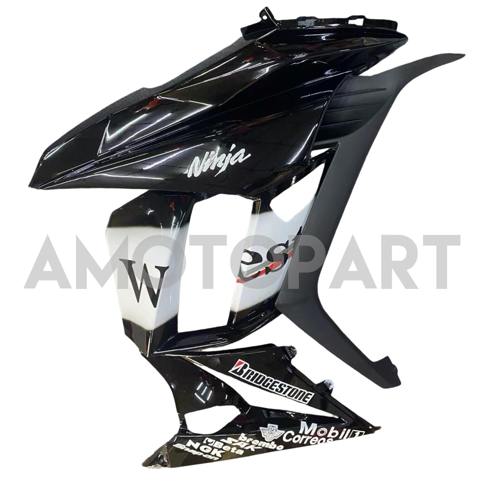 Amotopart 2010-2015 Kawasaki Z1000SX Black White Fairing Kit