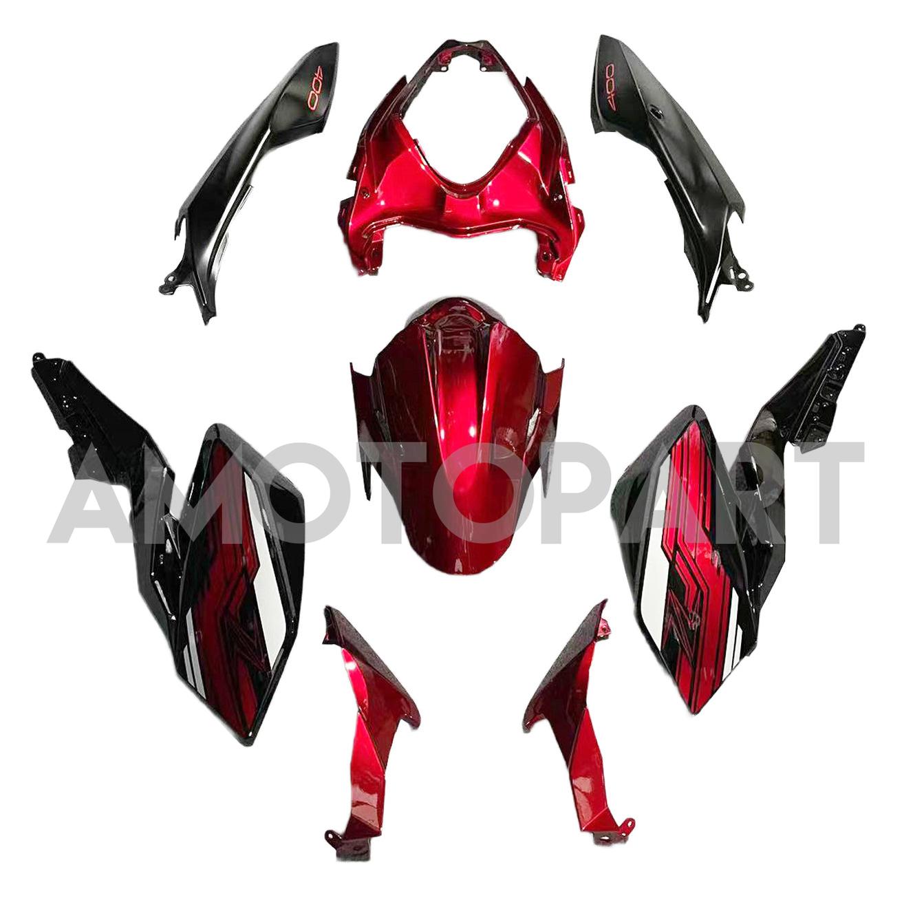 Amotopart Kawasaki 2018-2024 Z400 Red Black Fairing Kit