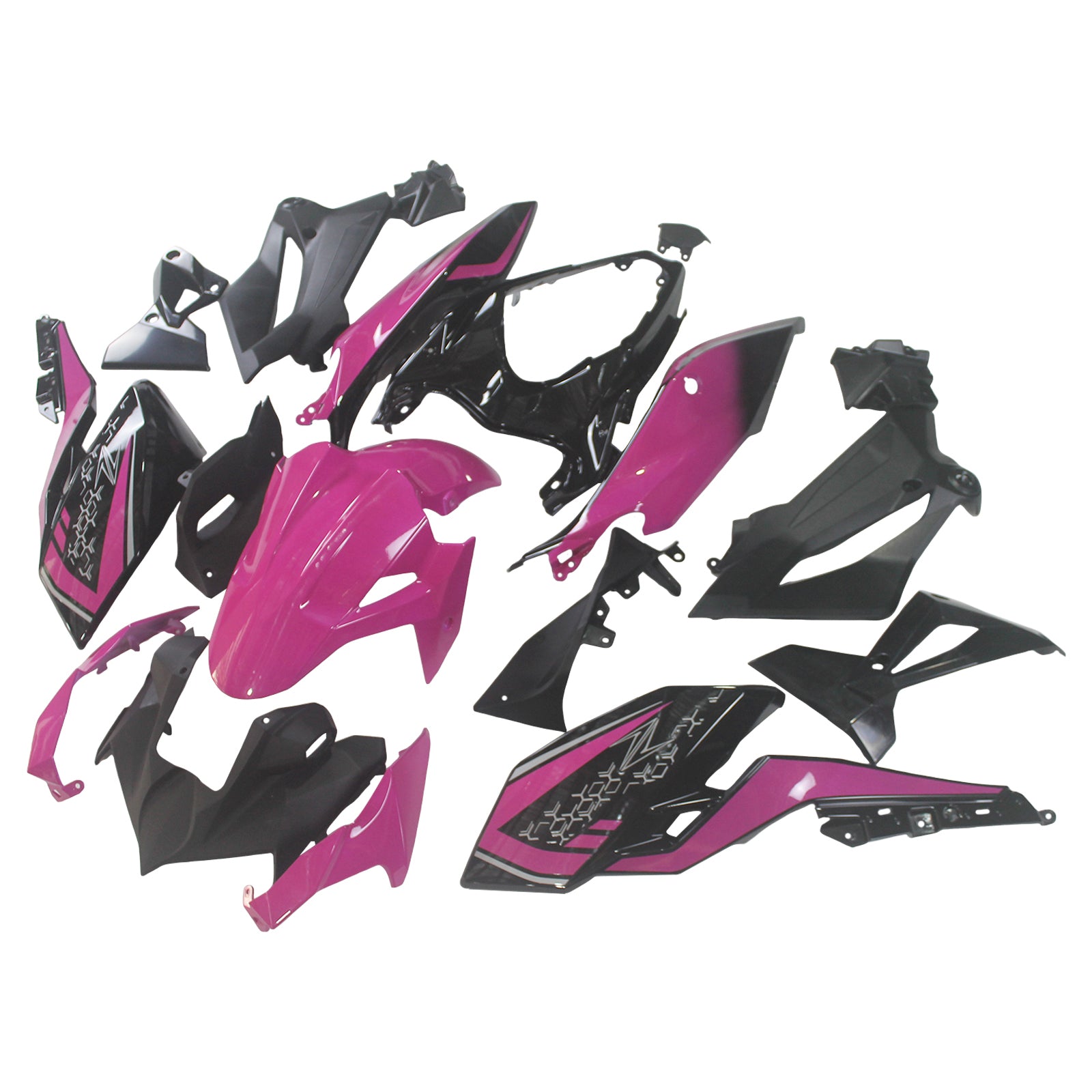 Amotopart 2018-2024 Z400 Kawasaki Kit de carénage rose noir