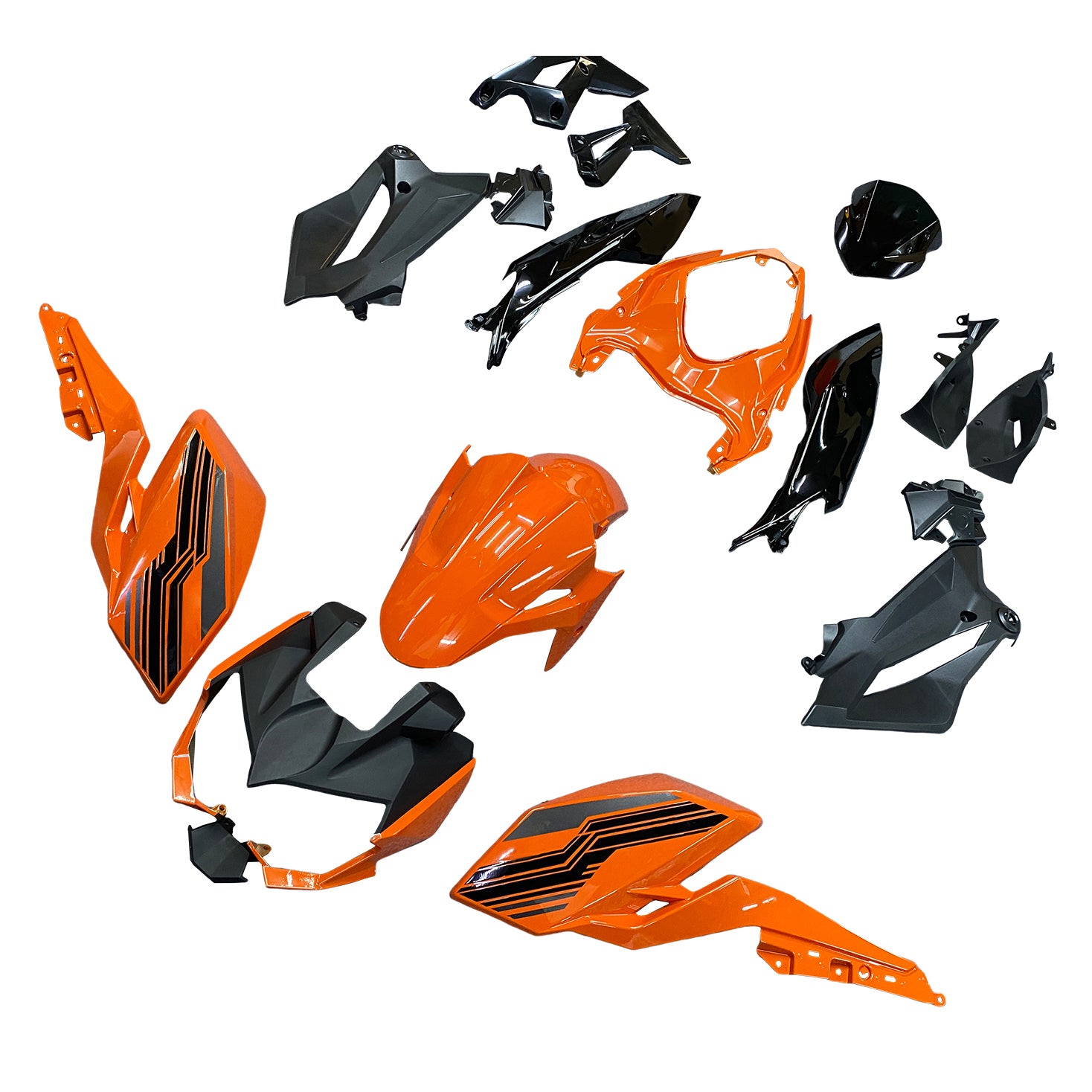Amotopart 2018-2024 Z400 Kawasaki Black Orange Fairing Kit