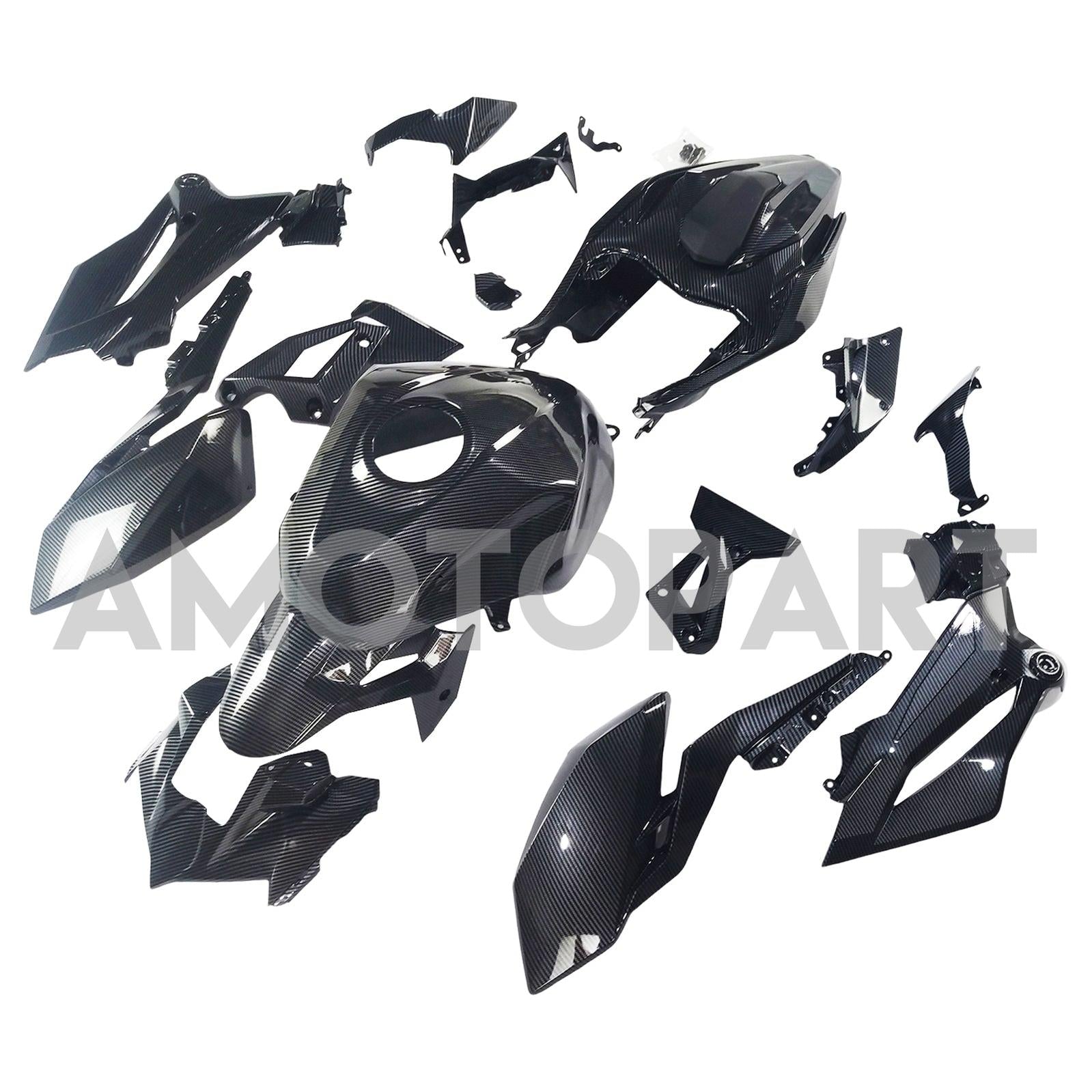 Amotopart 2018-2024 Z400 Kawasaki Carbon Fiber Black Fairing Kit