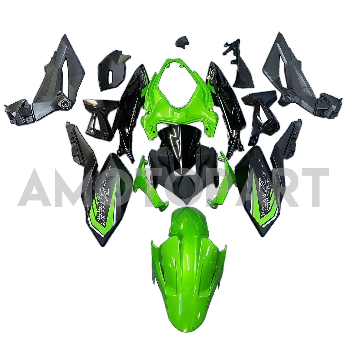 Amotopart 2018-2024 Z400 Kawasaki Green Black Style Fairing Kit