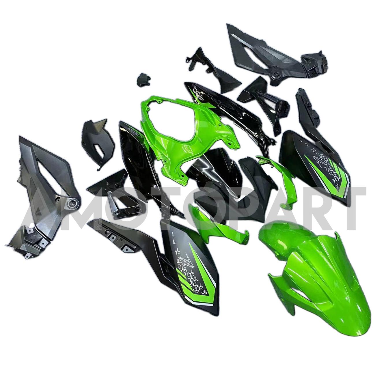 Amotopart 2018-2024 Z400 Kawasaki Green Black Style Fairing Kit