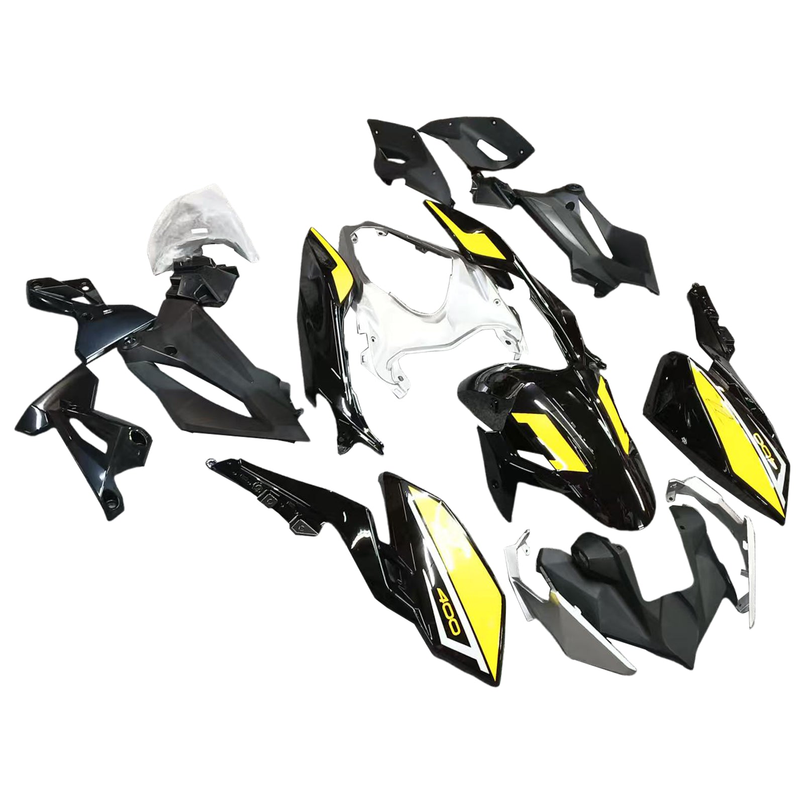Amotopart 2018-2024 Z400 Kawasaki Black Yellow Style3 Fairing Kit
