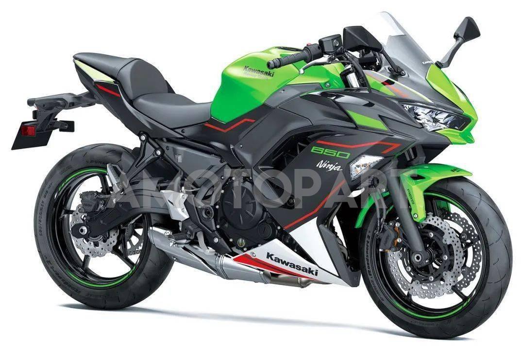 Amotopart 2020-2025 Kawasaki ER-6F Ninja650 Green&Black Style2 Fairing Kit