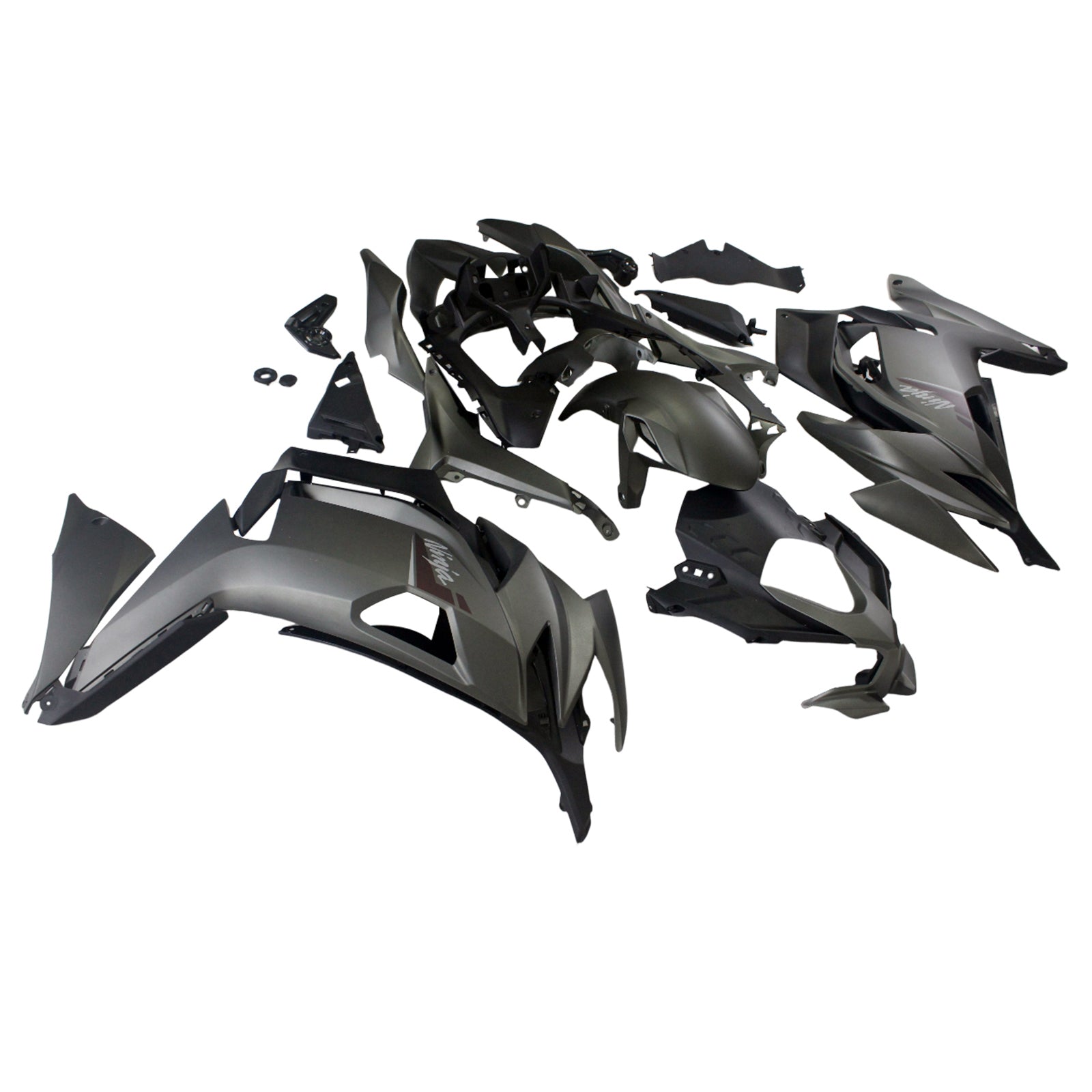 Amotopart 2020-2025 Kawasaki ER-6F Ninja650 Gray Black Fairing Kit