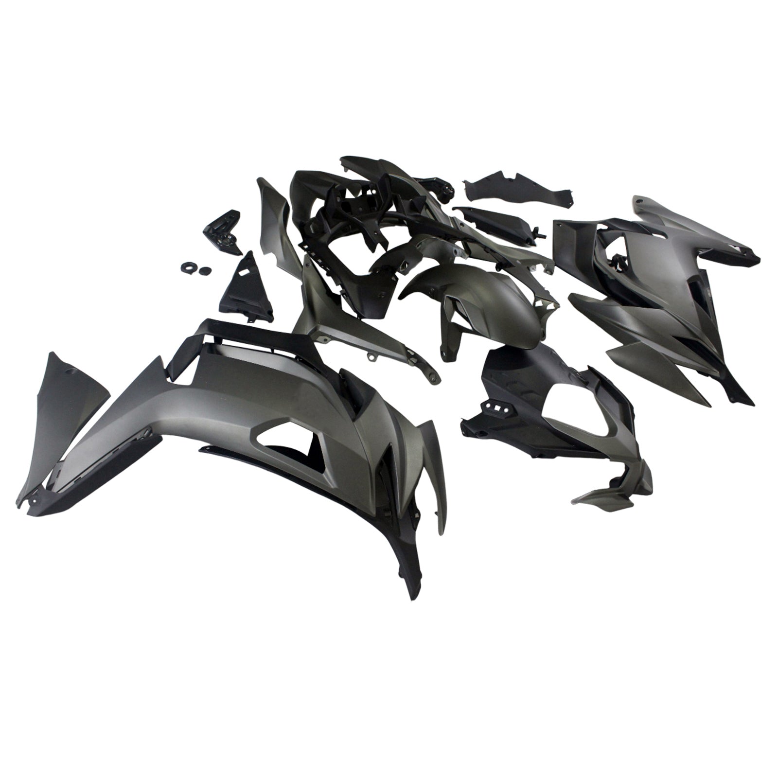 Amotopart 2020-2025 Kawasaki ER-6F Ninja650 Gray Black Fairing Kit