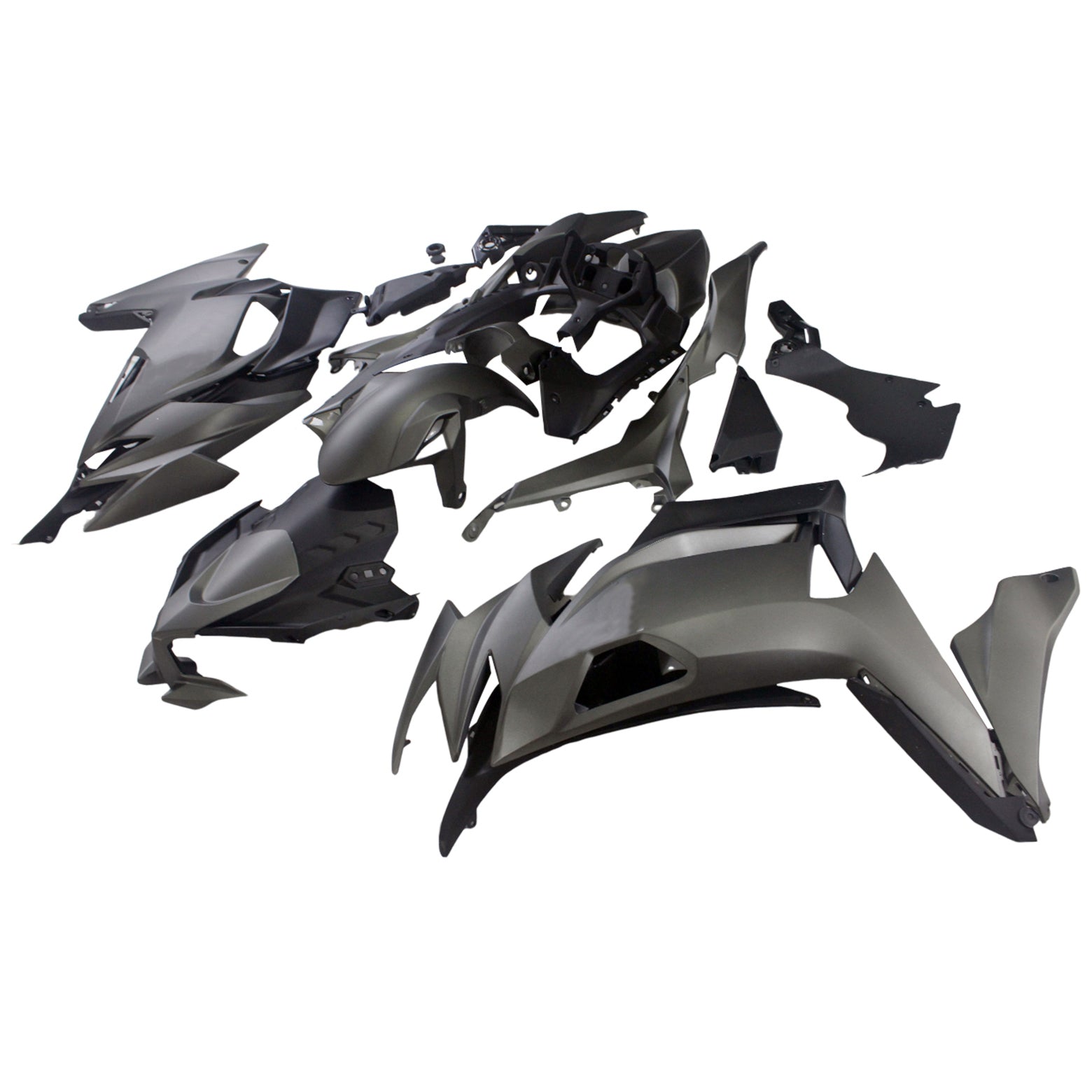 Amotopart 2020-2025 Kawasaki ER-6F Ninja650 Gray Black Fairing Kit