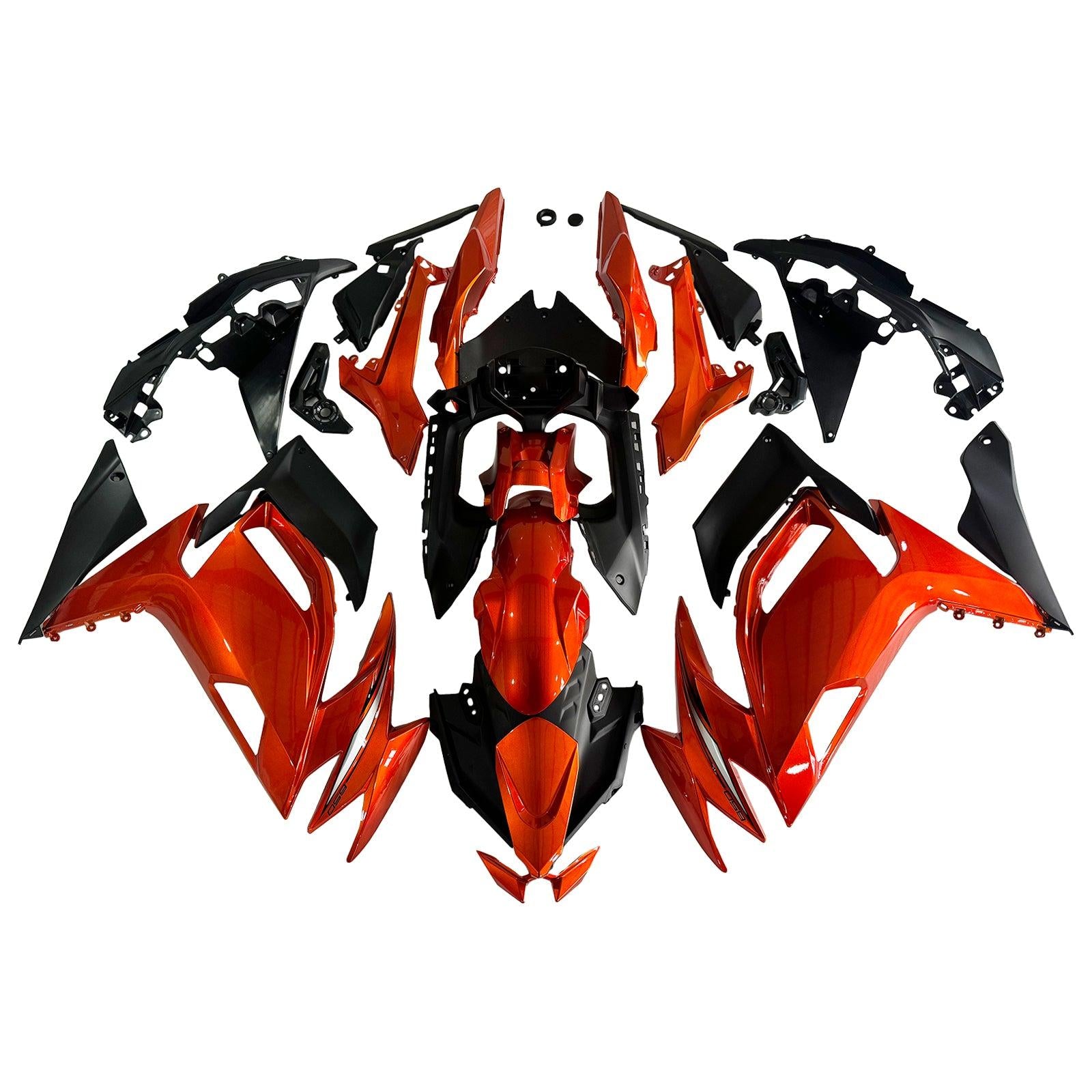 Amotopart 2020-2024 Kit carena Kawasaki ER-6F Ninja650 arancione lucido