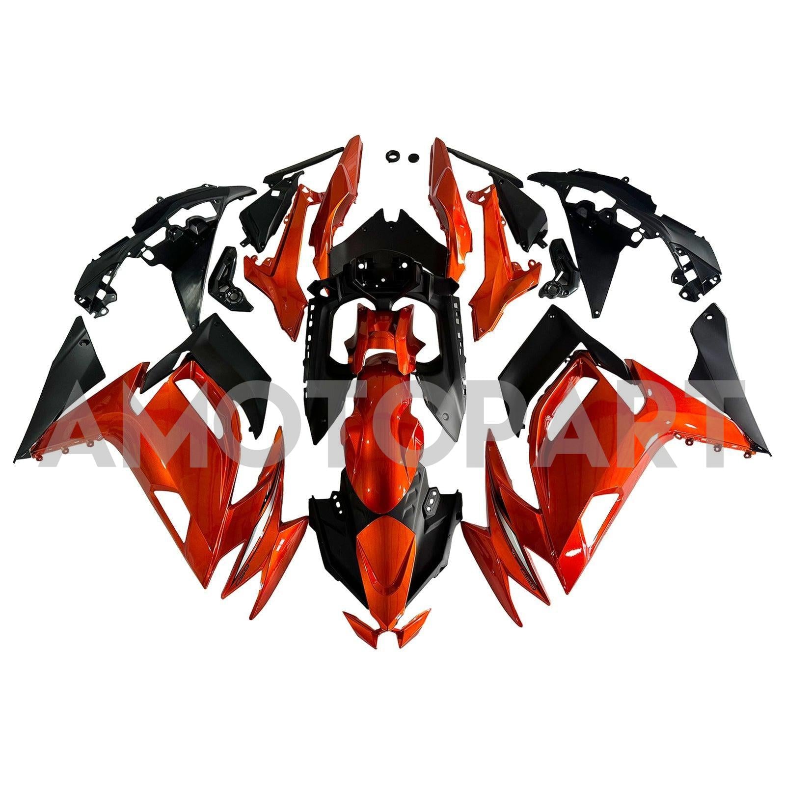 Amotopart 2020-2025 Kawasaki ER-6F Ninja650 Glossy Orange Fairing Kit