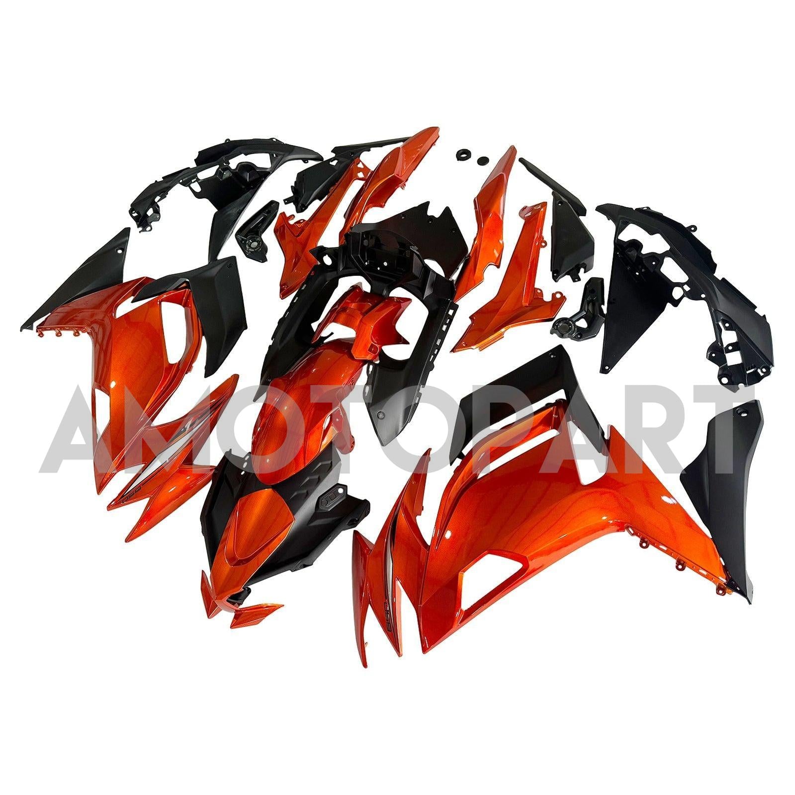 Amotopart 2020-2025 Kawasaki ER-6F Ninja650 Glossy Orange Fairing Kit