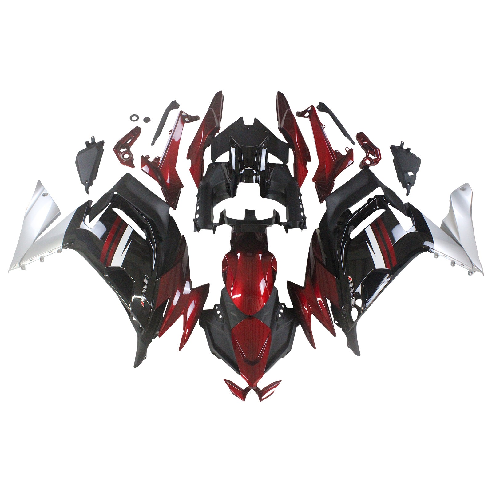 Amotopart 2020-2026 Kawasaki ER-6F Ninja650 Red&Black Fairing Kit