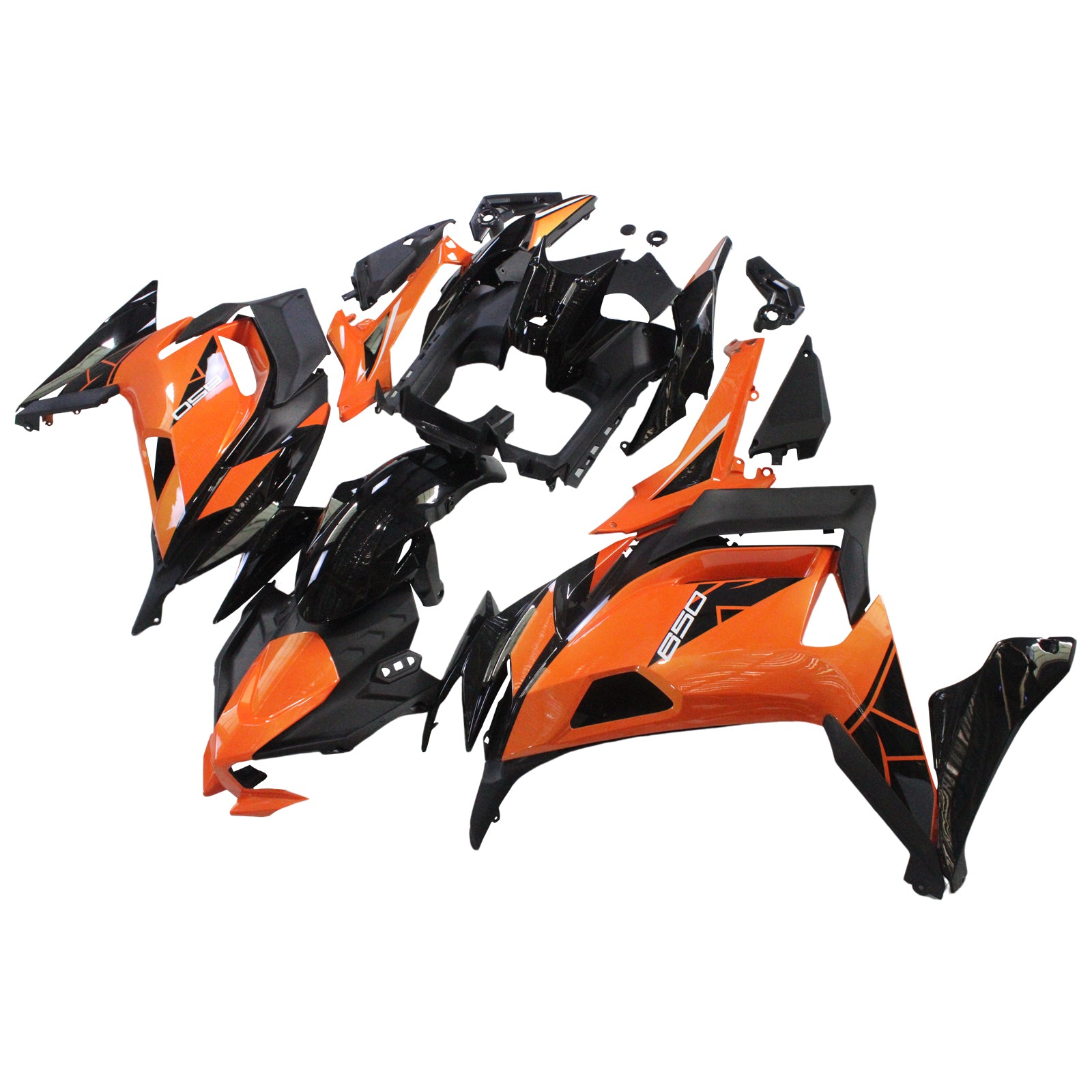 Amotopart 2020-2026 Kawasaki ER-6F Ninja650 Black&Orange Fairing Kit