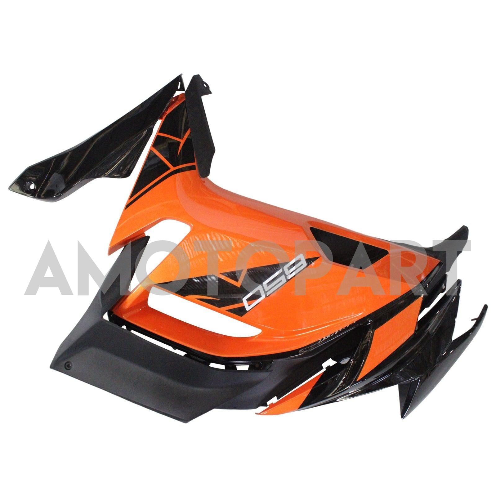 Amotopart 2020-2025 Kawasaki ER-6F Ninja650 Black&Orange Fairing Kit