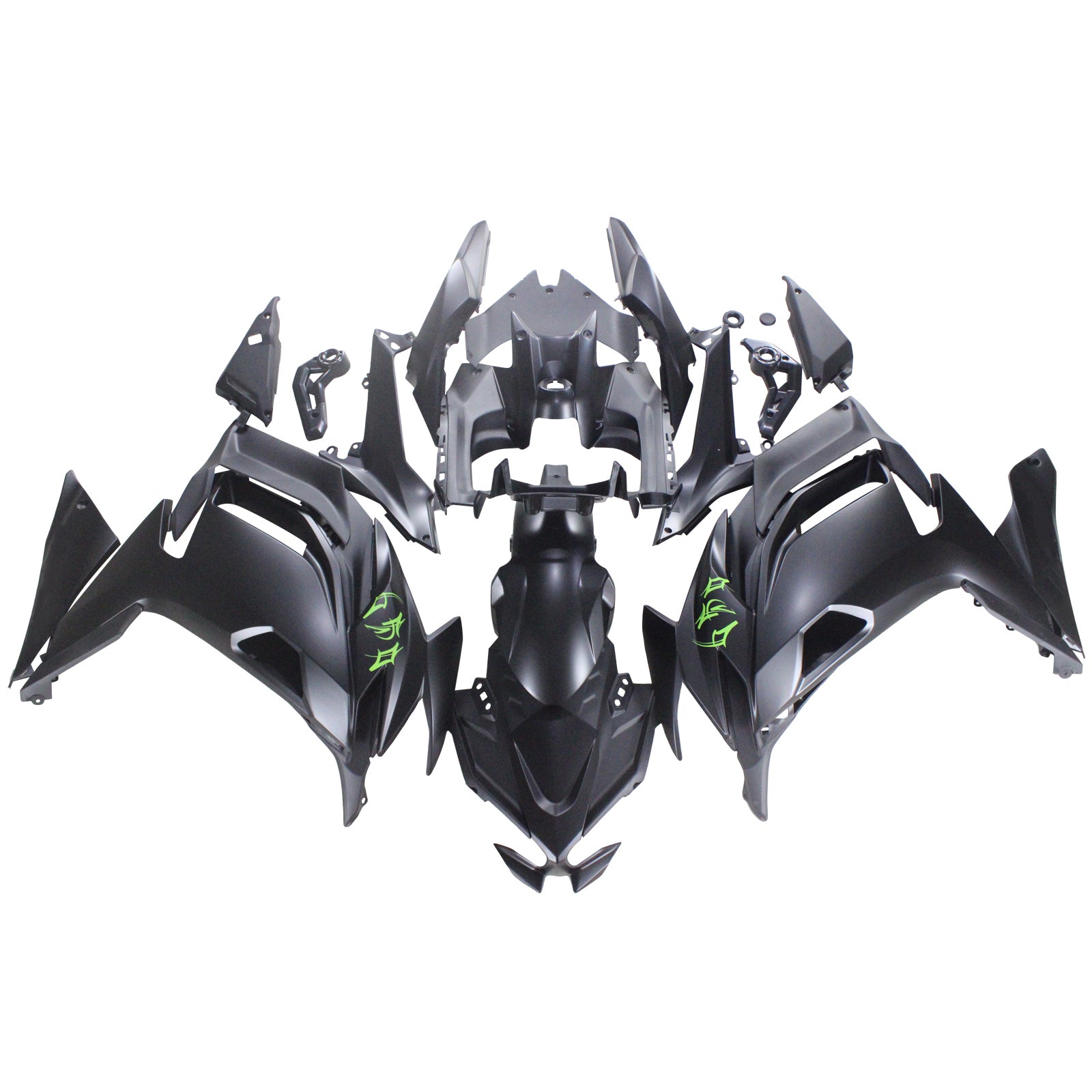 Amotopart 2020-2025 Kawasaki ER-6F Ninja650 Kit de carénage gris foncé