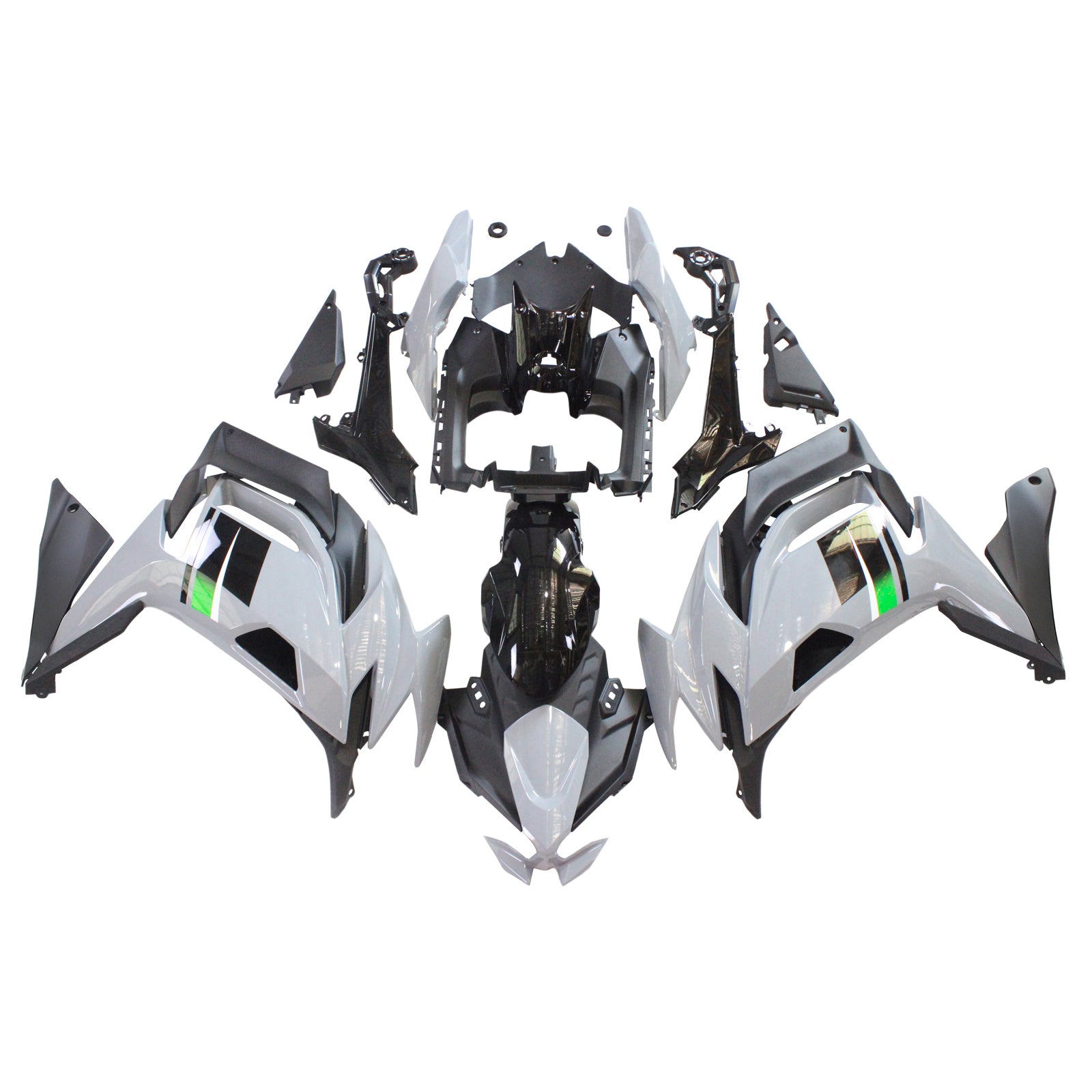 Amotopart 2020-2025 Kawasaki ER-6F Ninja650 Gray & Black Fairing Kit