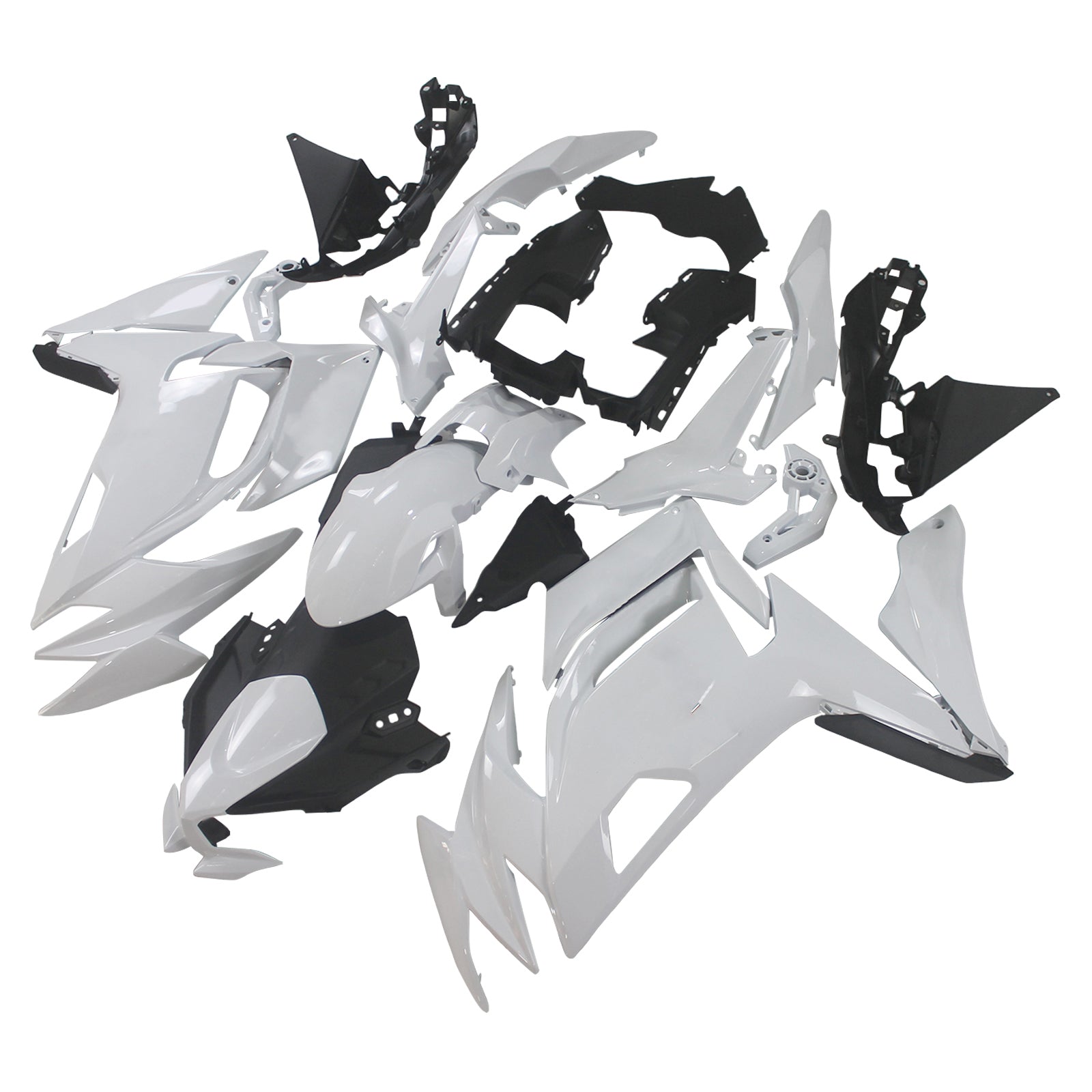 Amotopart 2020-2025 Kawasaki ER-6F Ninja650 White Black Fairing Kit