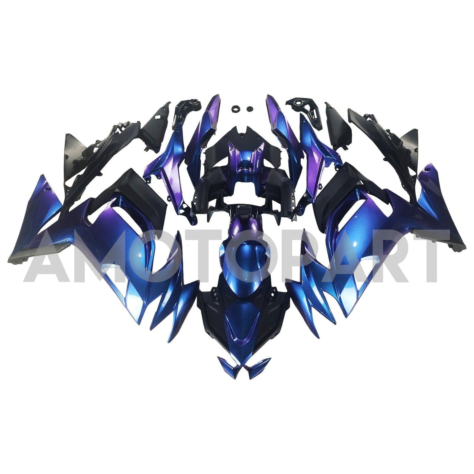 Amotopart 2020-2025 Kawasaki ER-6f Ninja650 Gradient Blue Purple Abzugskit