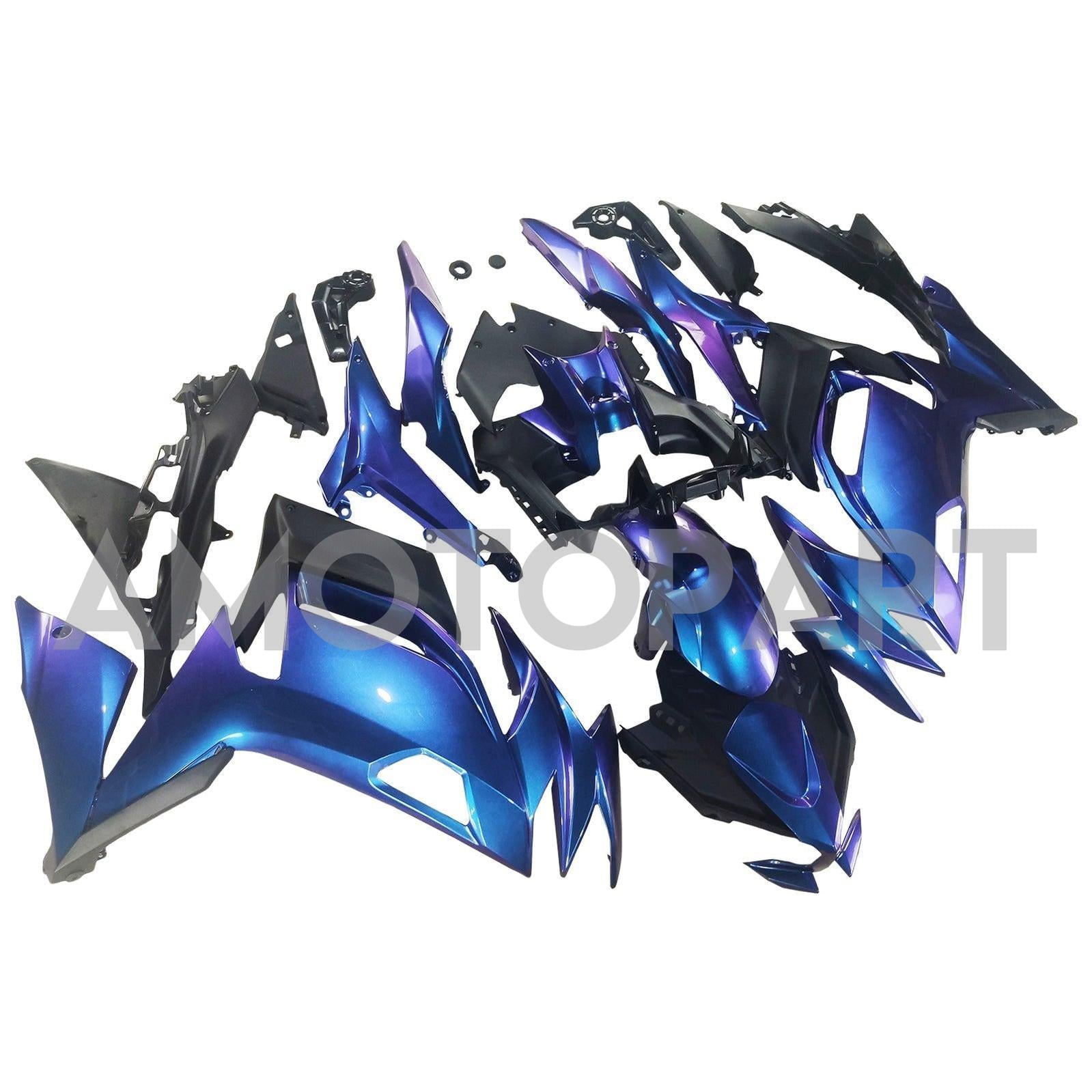 Amotopart 2020-2025 Kawasaki ER-6f Ninja650 Gradient Blue Purple Abzugskit
