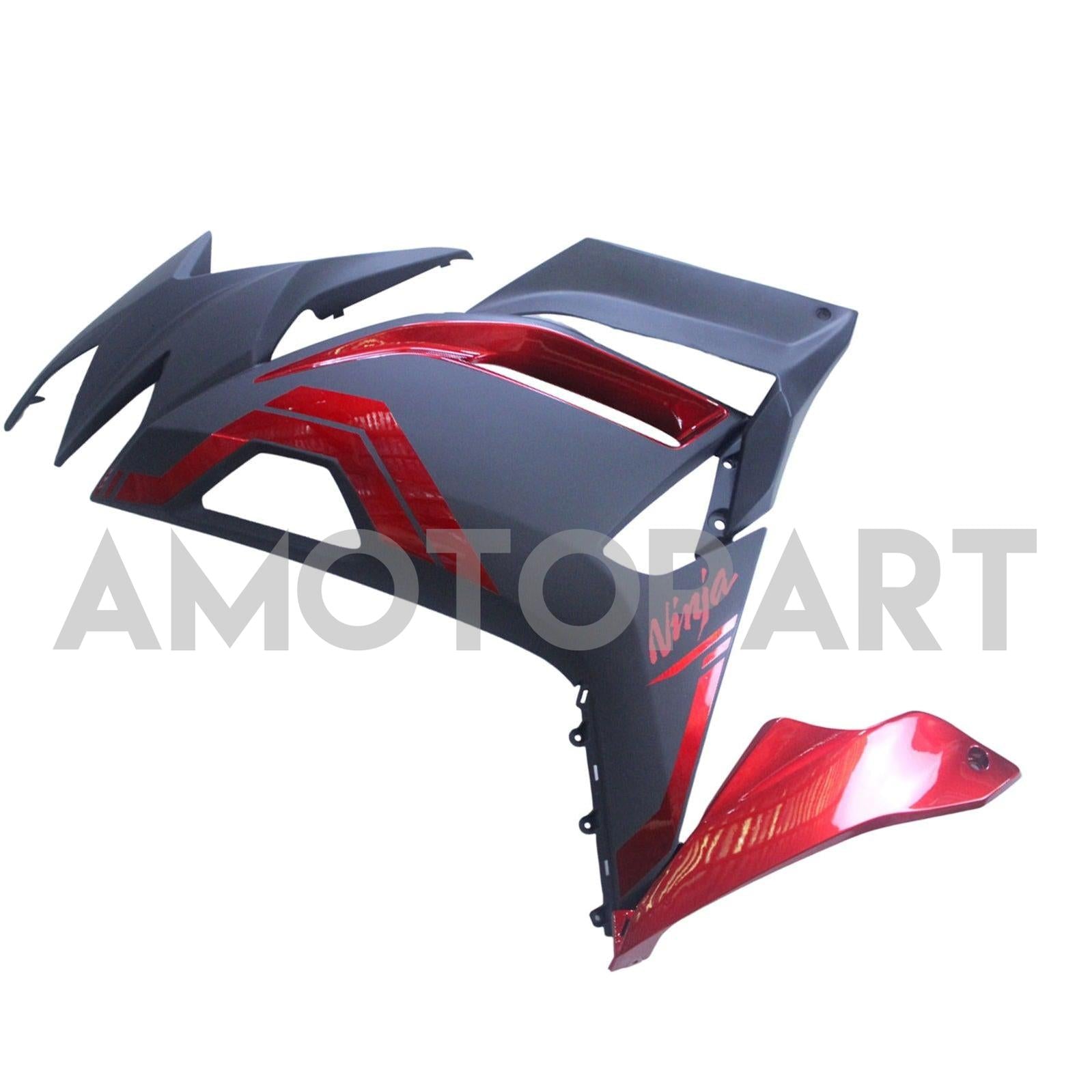 Amotopart 2020-2025 Kawasaki ER-6F Ninja650 Black Red Fairing Kit