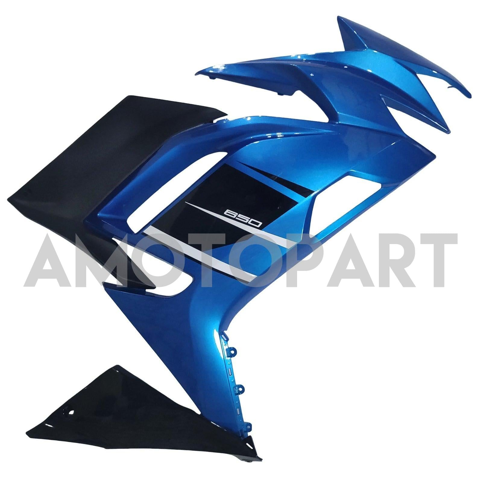 Amotopart 2020-2025 Kawasaki ER-6F Ninja650 Glossy Black Blue Fairing Kit
