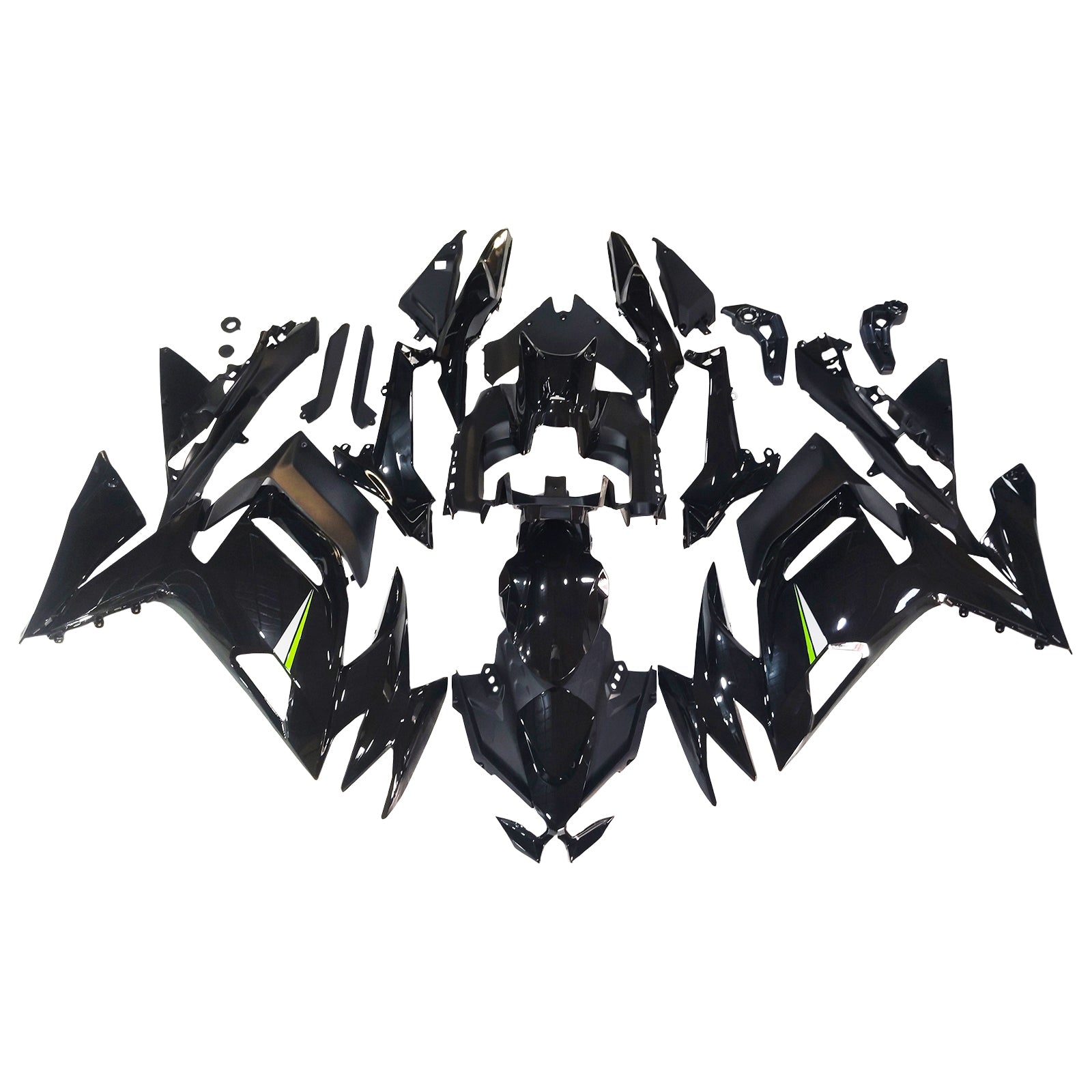 Amotopart 2020-2025 Kawasaki ER-6F Ninja650 Glossy Black Fairing Kit