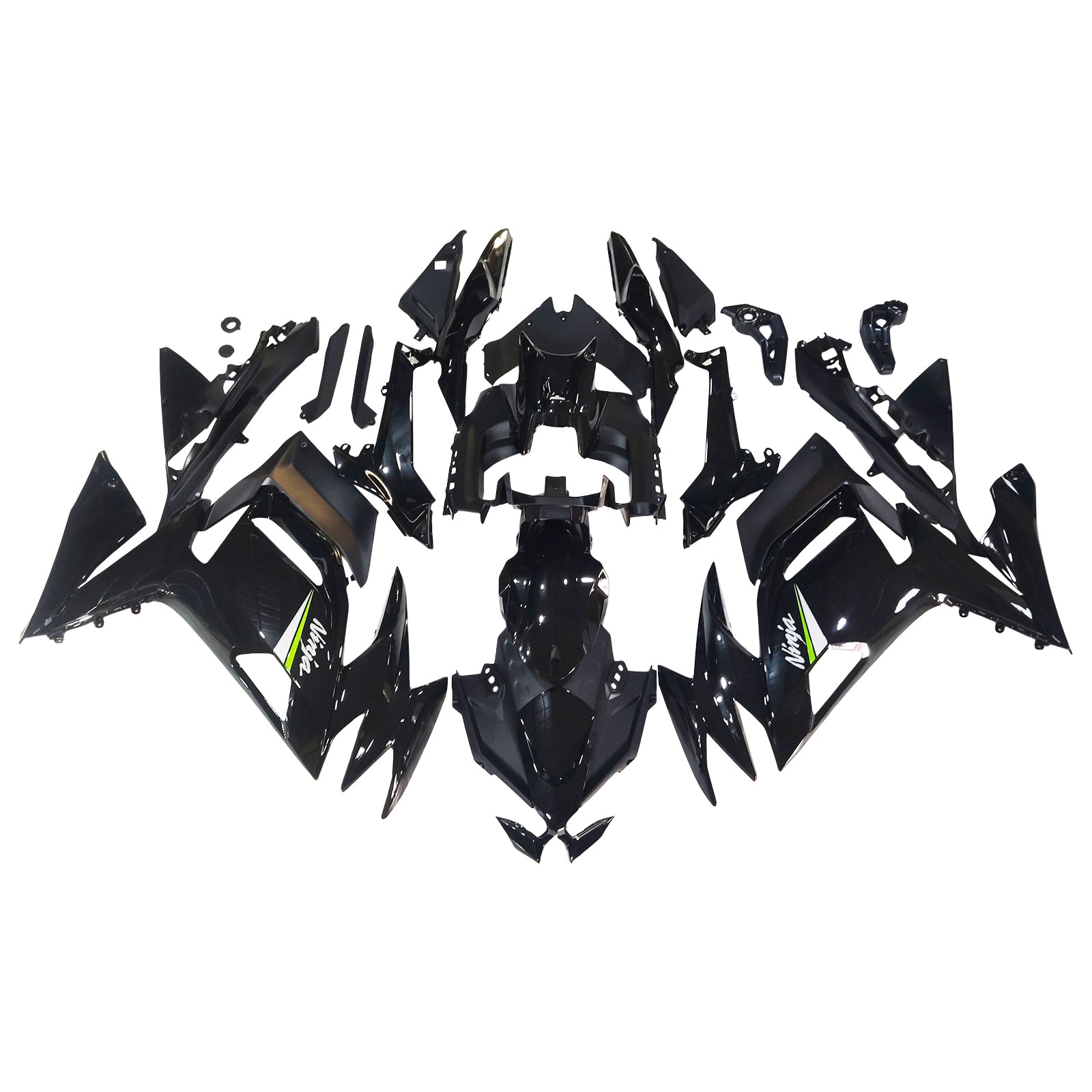Amotopart 2020-2025 Kawasaki ER-6F Ninja650 Glossy Black Fairing Kit