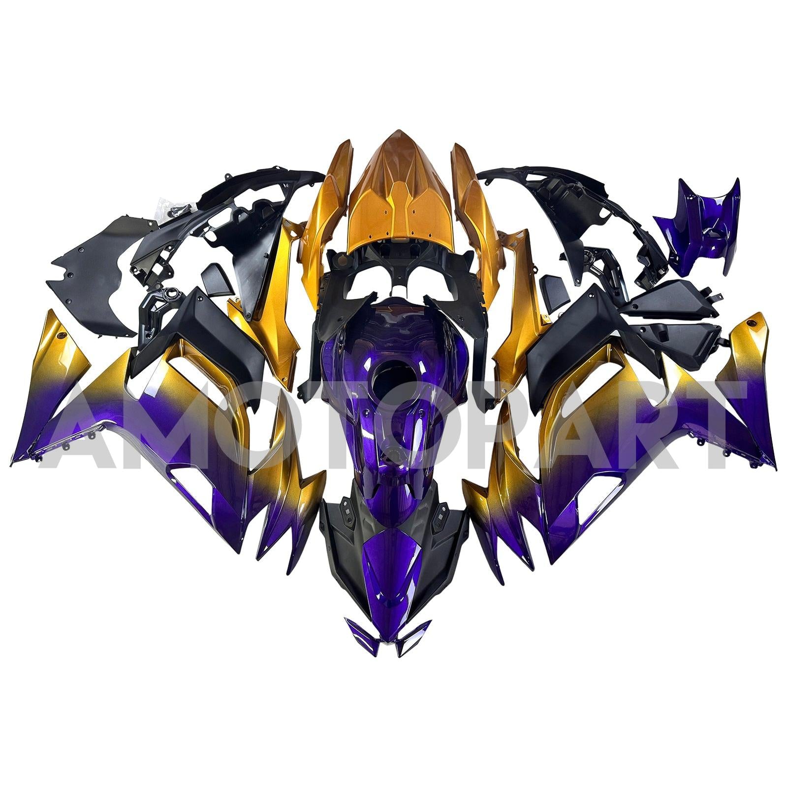 Amotopart 2020-2025 Kawasaki ER6F Ninja650 Gradient Purple Orange Fairing Kit