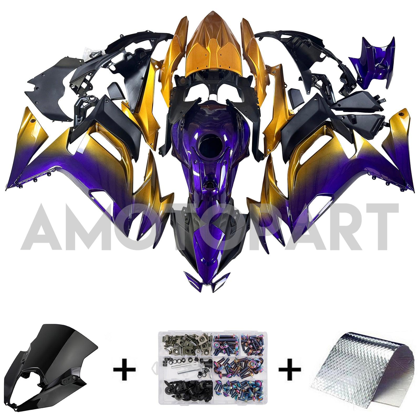 Amotopart 2020-2025 Kawasaki ER6F Ninja650 Gradient Purple Orange Fairing Kit