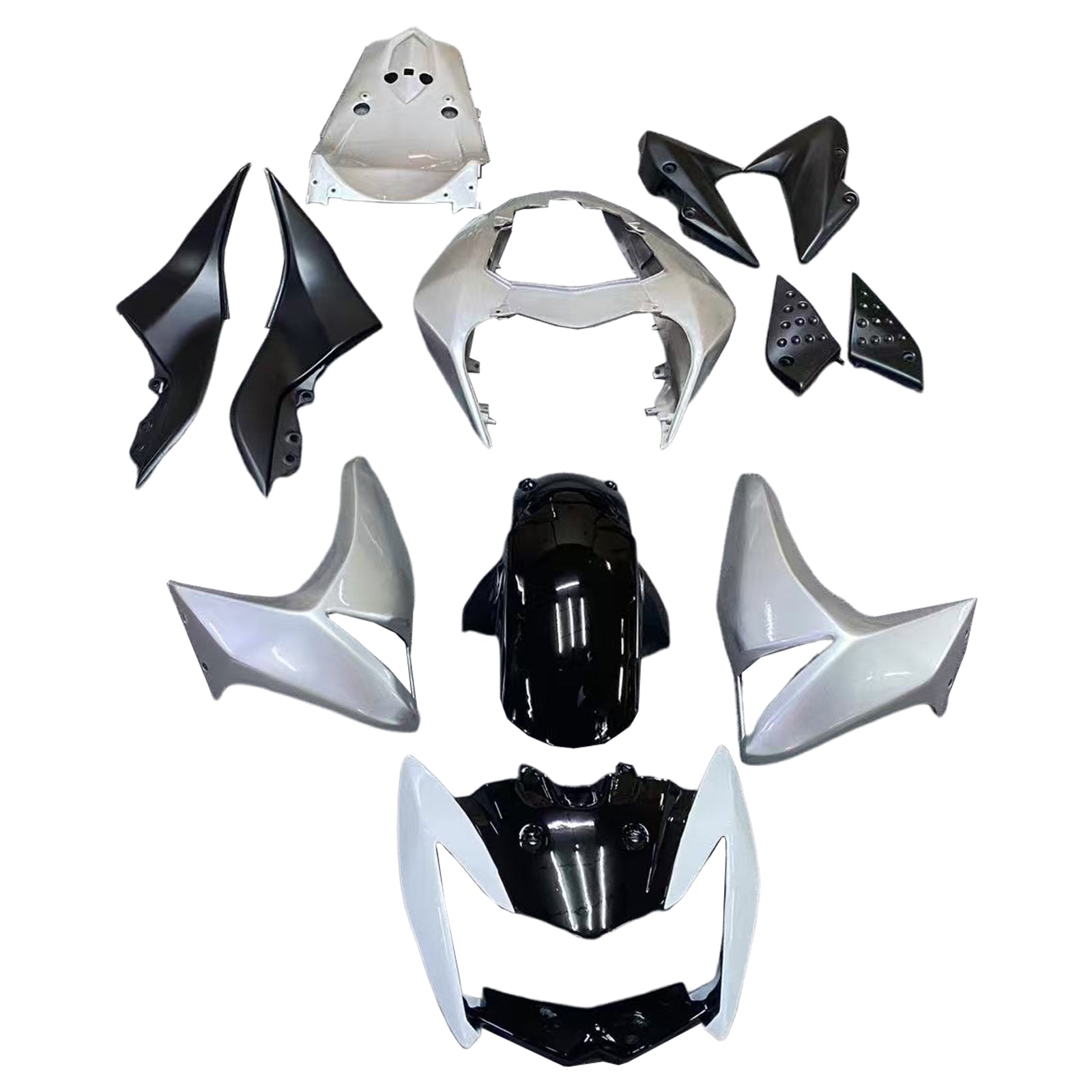 Amotopart 2007-2009 Kawasaki Z1000 Sliver&Grey Fairing Kit