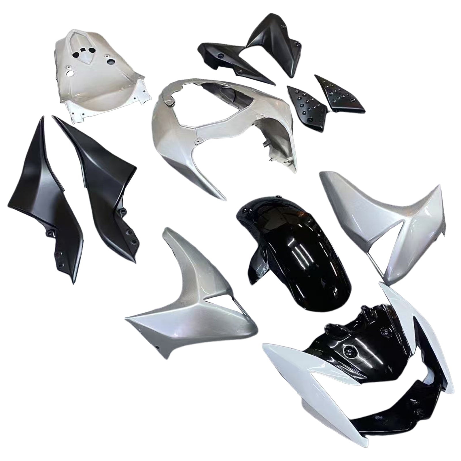 Amotopart 2007-2009 Kawasaki Z1000 Argento e Kit carenatura grigia
