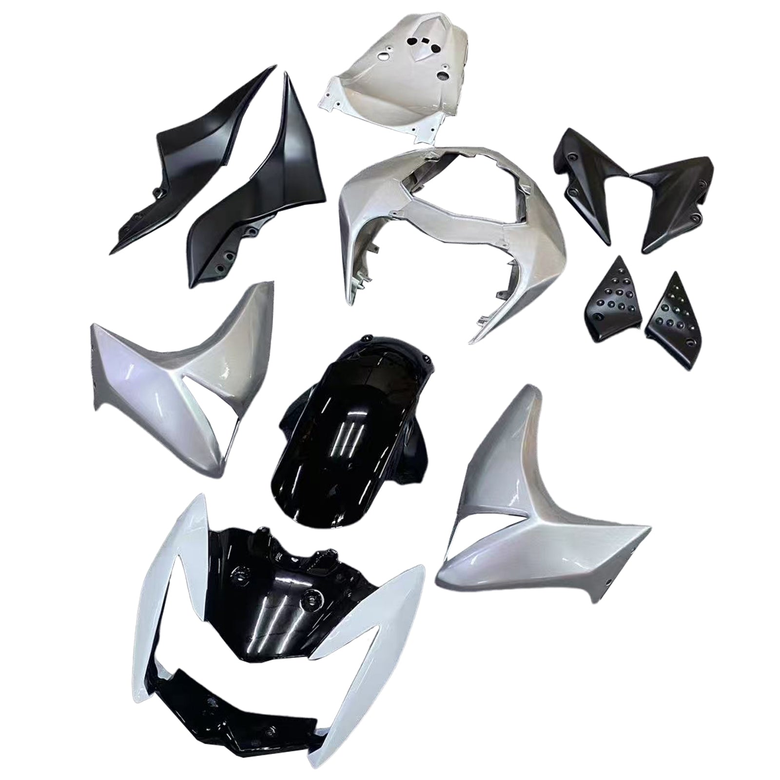 Amotopart 2007-2009 Kawasaki Z1000 Argento e Kit carenatura grigia