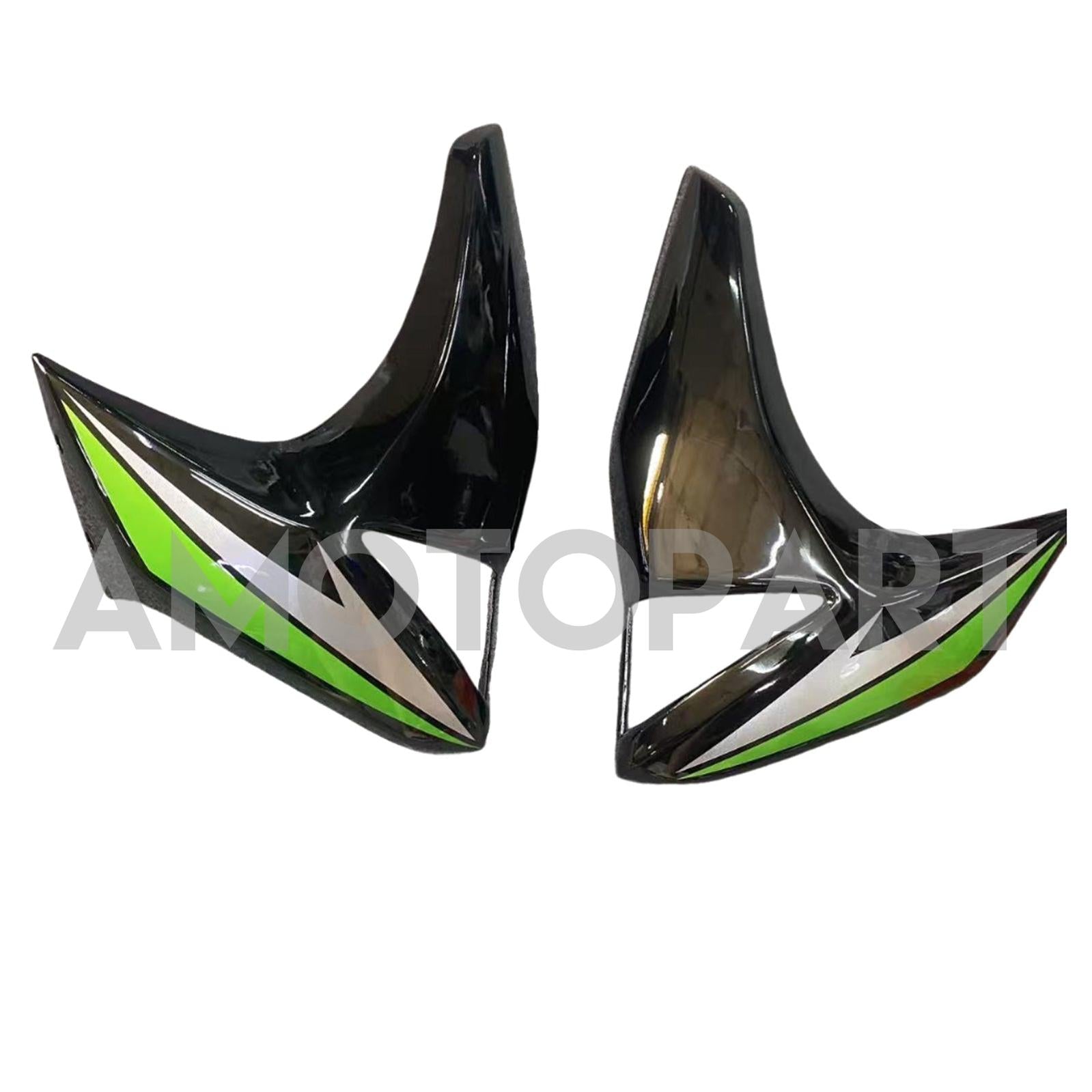 Amotopart 2007-2009 Kawasaki Z1000 Glossy Black Green Fairing Kit