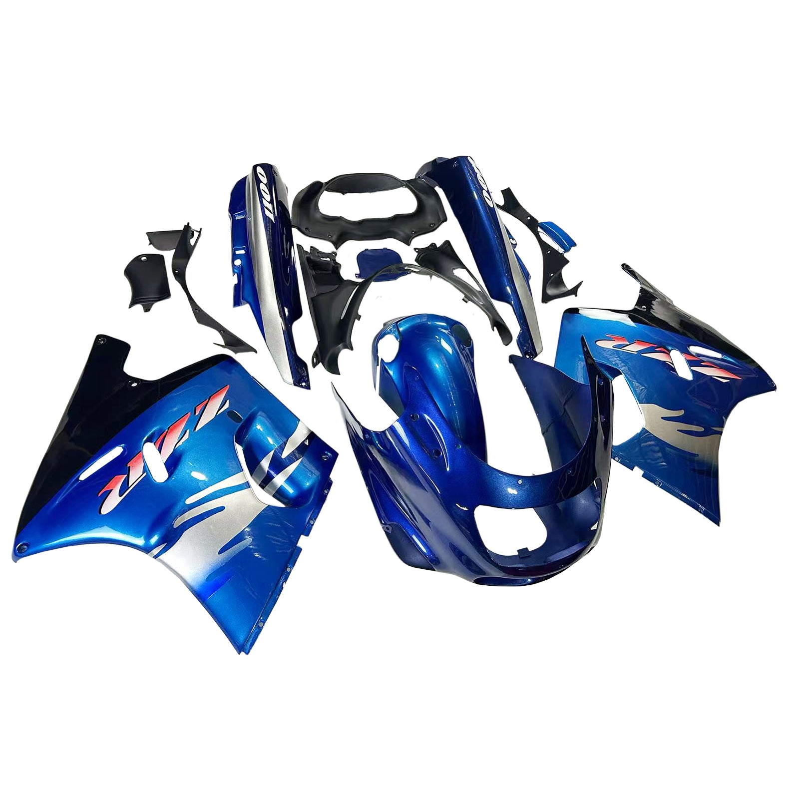 Amotopart 1993-2003 ZZR1100 Kawasaki Gloss Blue Fairing Kit