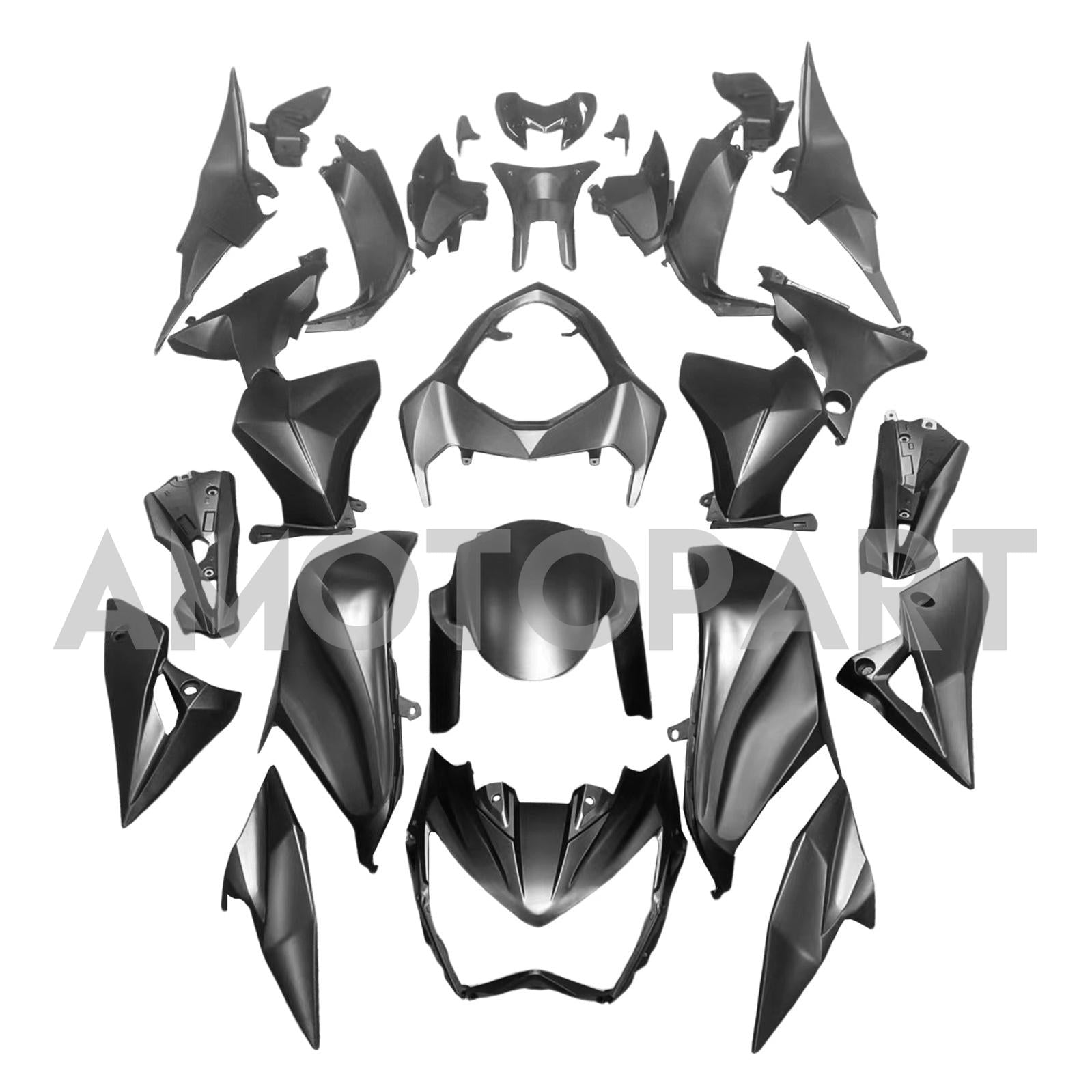 Amotopart 2013-2018 Kawasaki Z800 Matte Black Fairing Kit