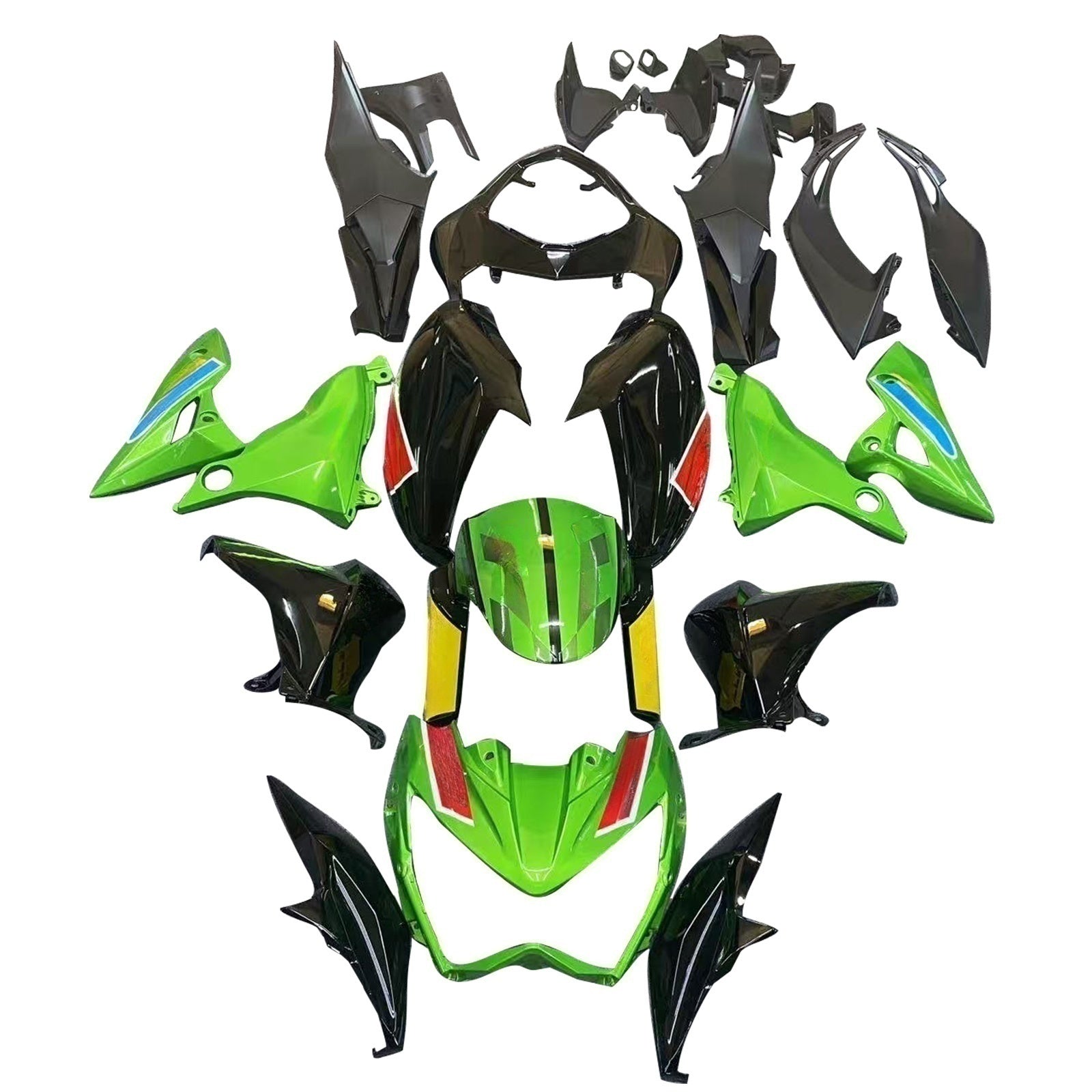 Amotopart 2013-2018 Kawasaki Z800 Green & Black Style3 Fairing Kit